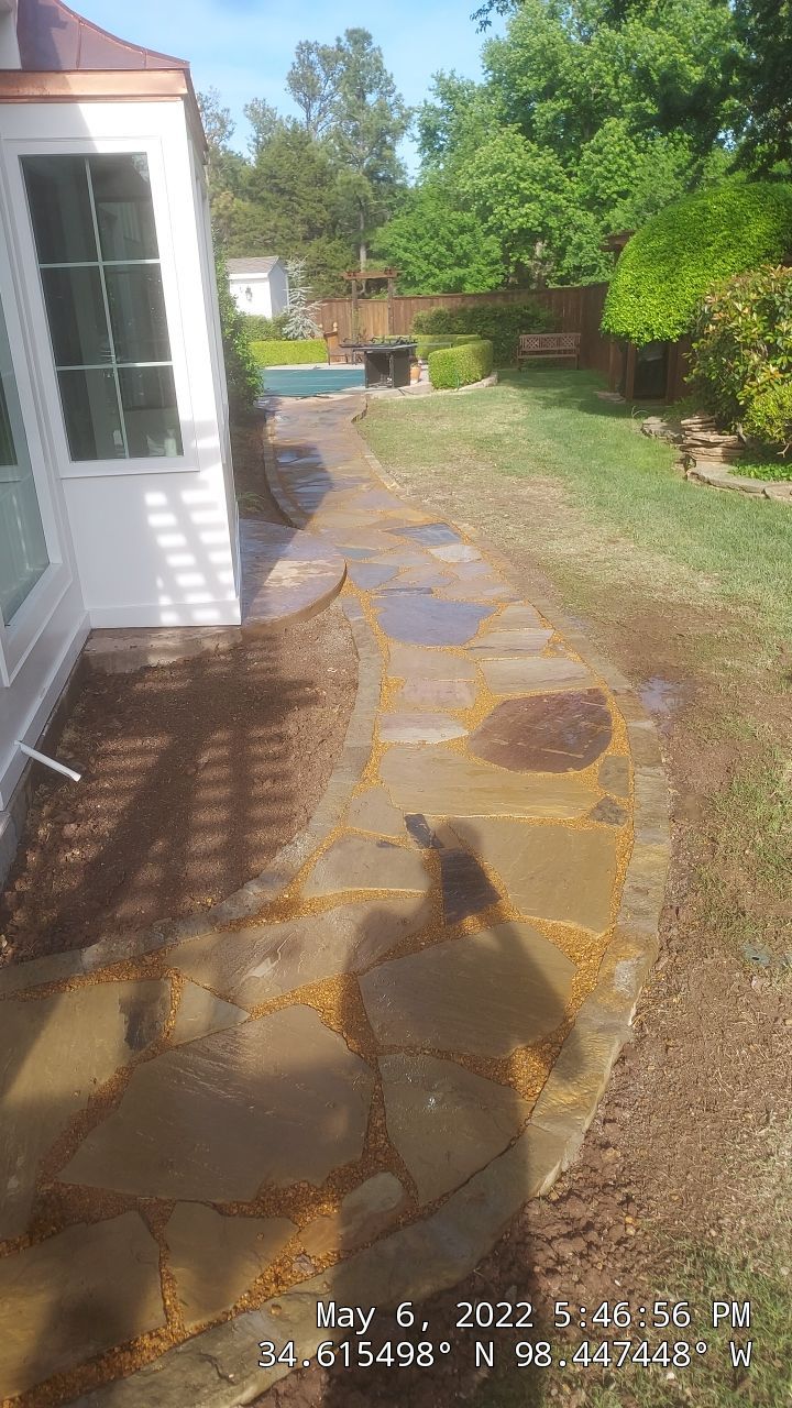 Flagstone walkway using Flagstone  by Clays Services Inc