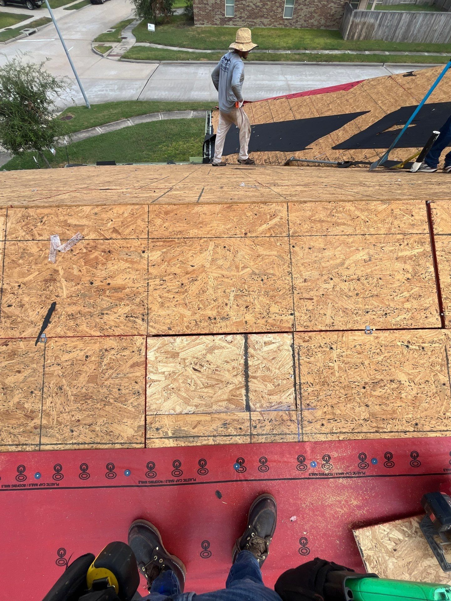 Reroof after Hurricane Beryl by Berry Good Roofing 