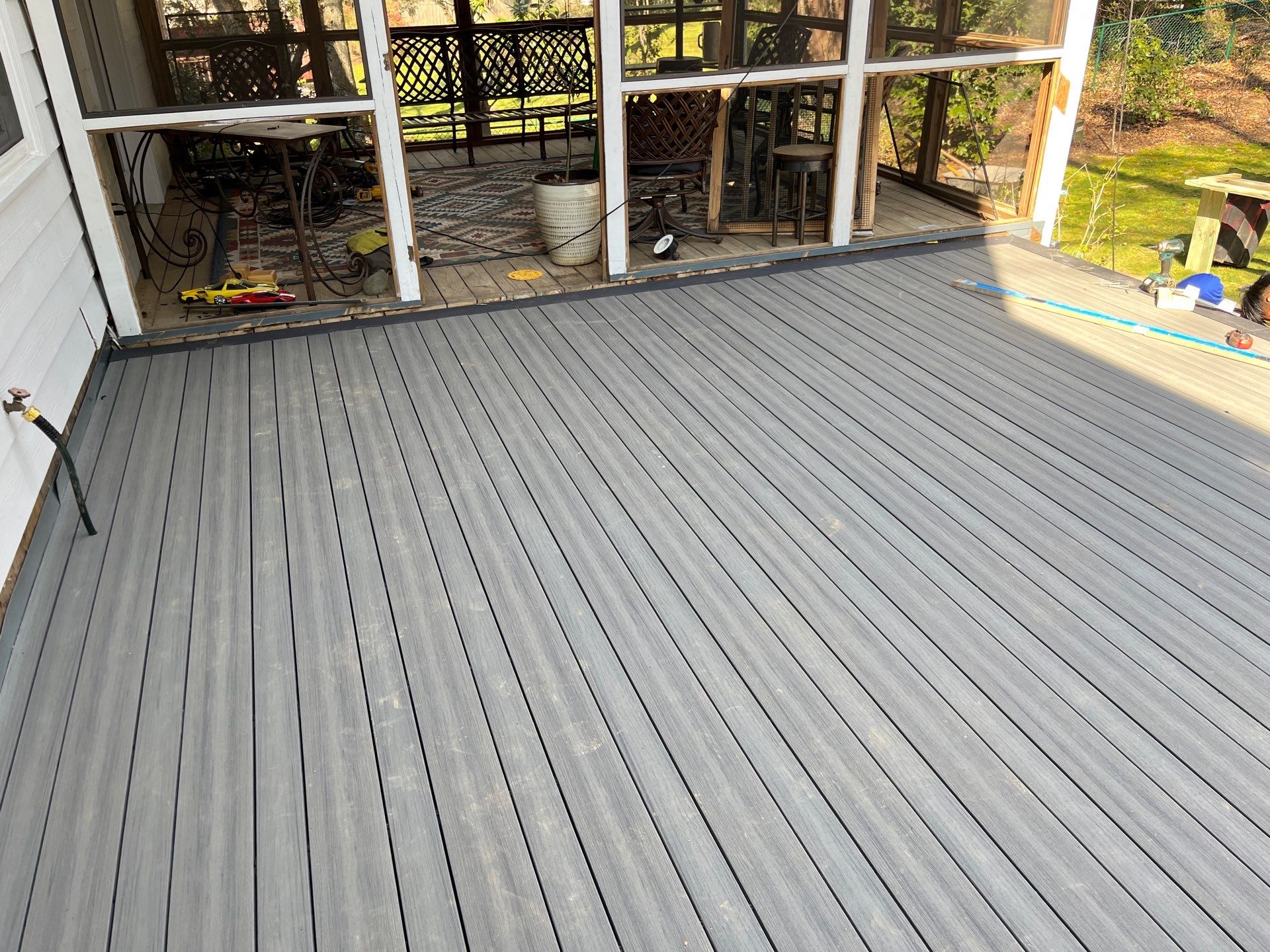 Deck Resurface using Deckorators Voyage Series and ALX Contemporary Cable Railing by Nelson Exteriors 