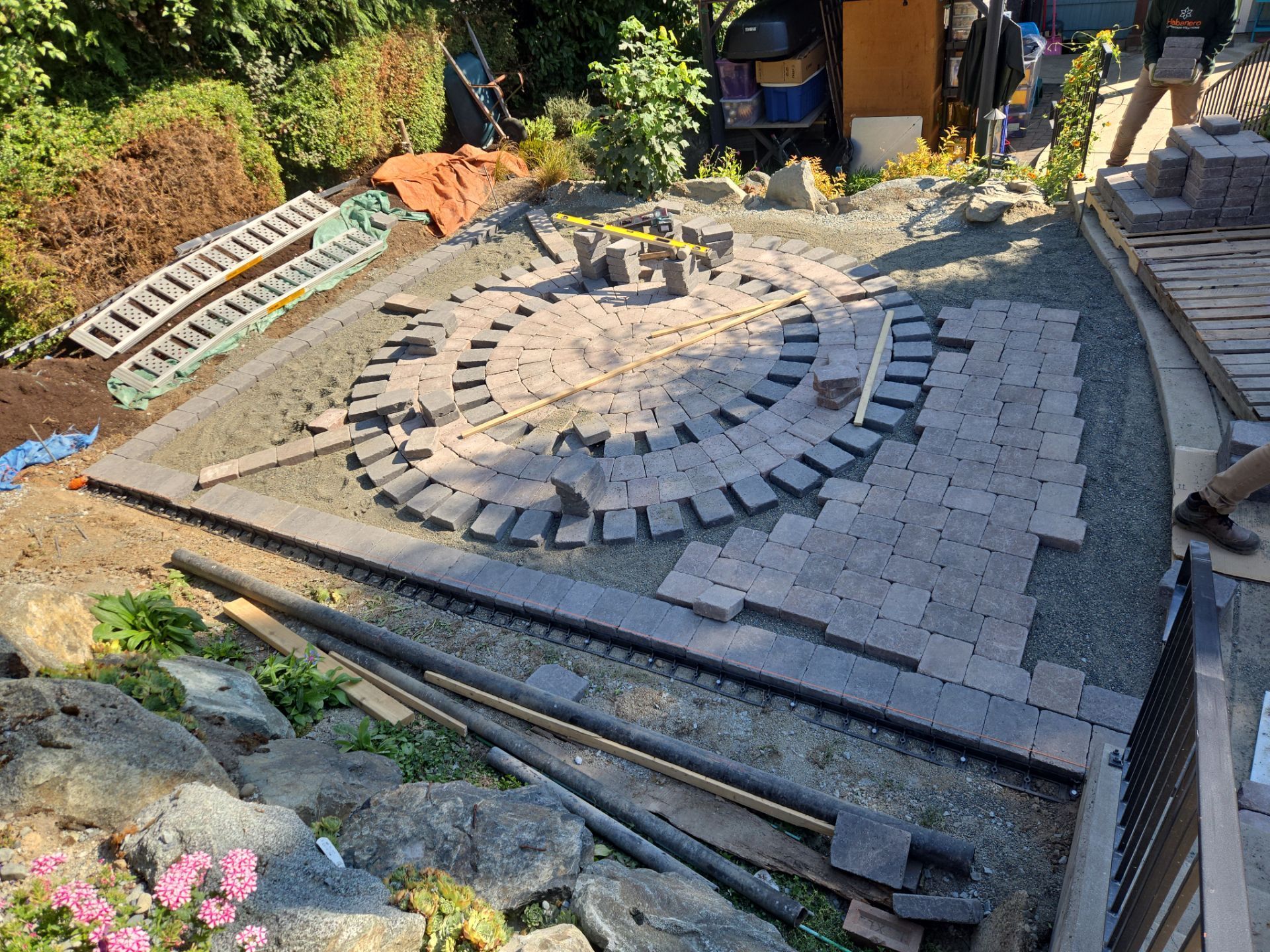 Backyard Transformation — Custom Shed, Paver Patio & Retaining Wall by Habanero Garden and Exterior Care