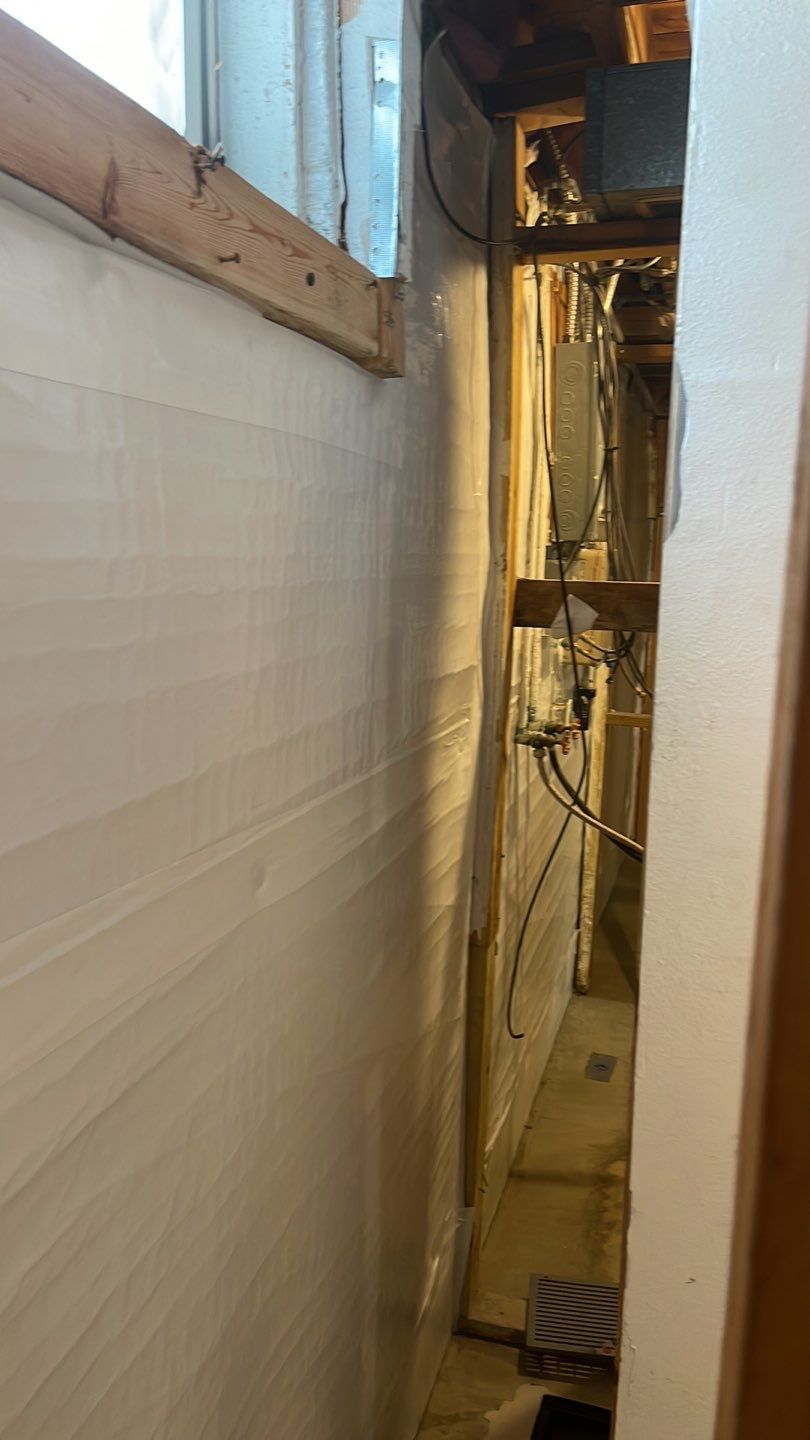 Embedded Fiber Reinforcement and Basement Waterproofing using GrateDrain Waterproofing System by Toledo Basement Repair