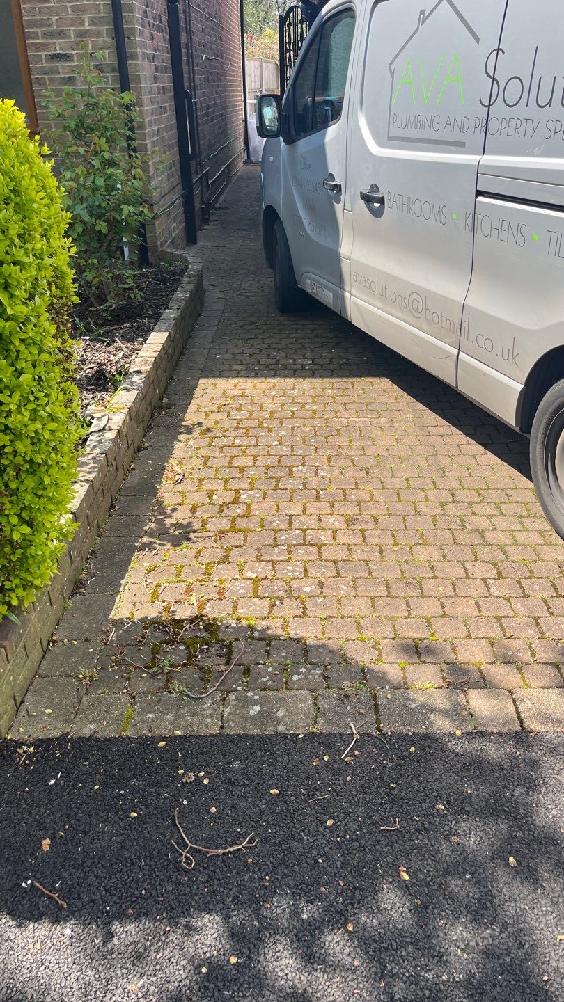 Driveway And Patio Clean using Mosmatic FSC and Biocide by Ges Exterior Cleaning ltd
