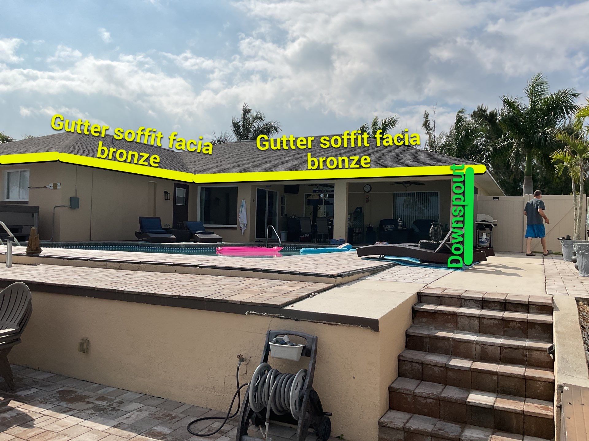 Musket Brown Gutter Installation and Soffit Fascia in Cape Coral FL by Gutter Professors
