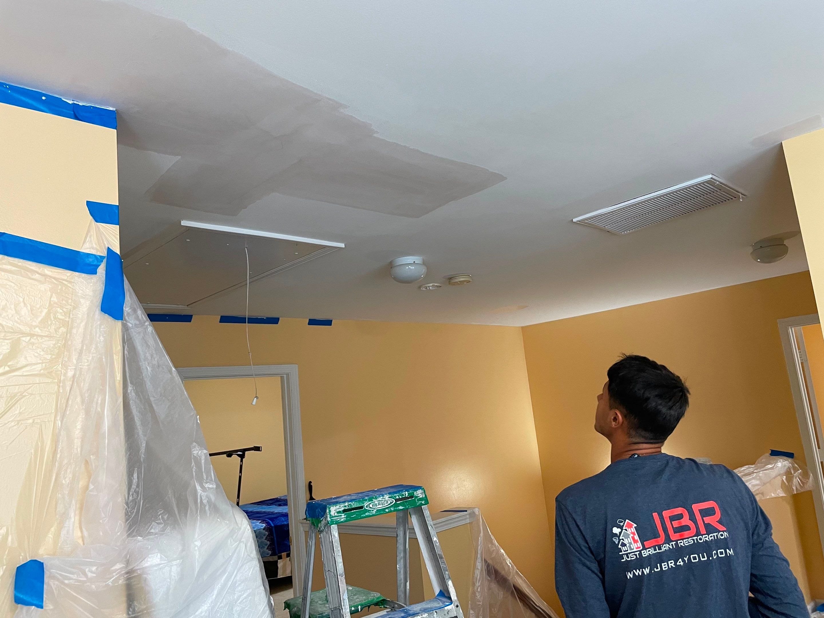 Roof replacement and interior repair by hail and wind damage by Just Brilliant Restoration JBR