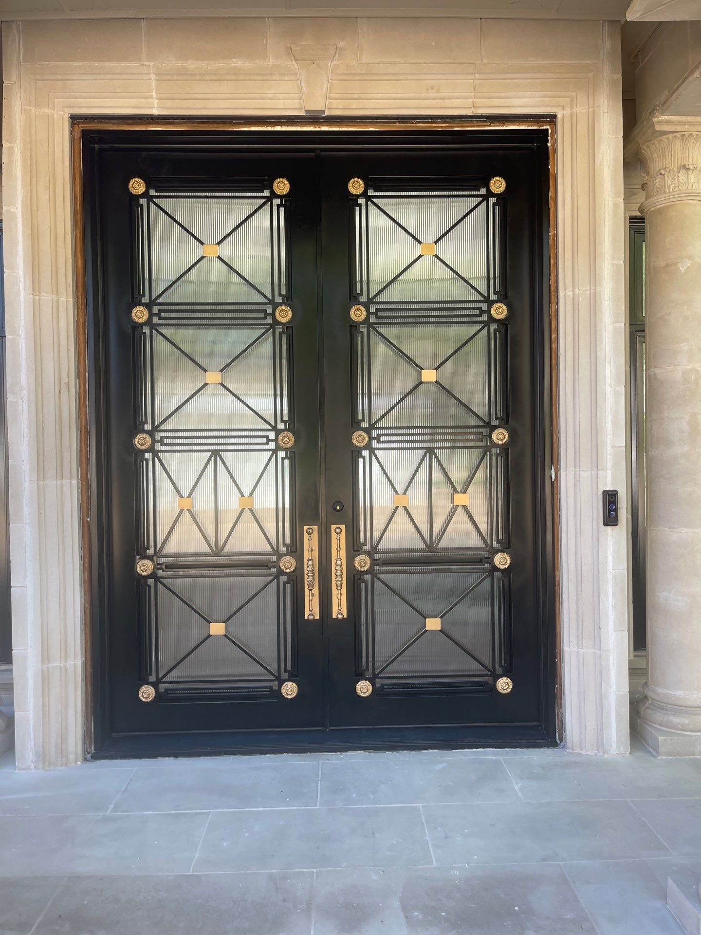 Modern Matte Black Front Door Installation in Dallas by Solara Custom Living