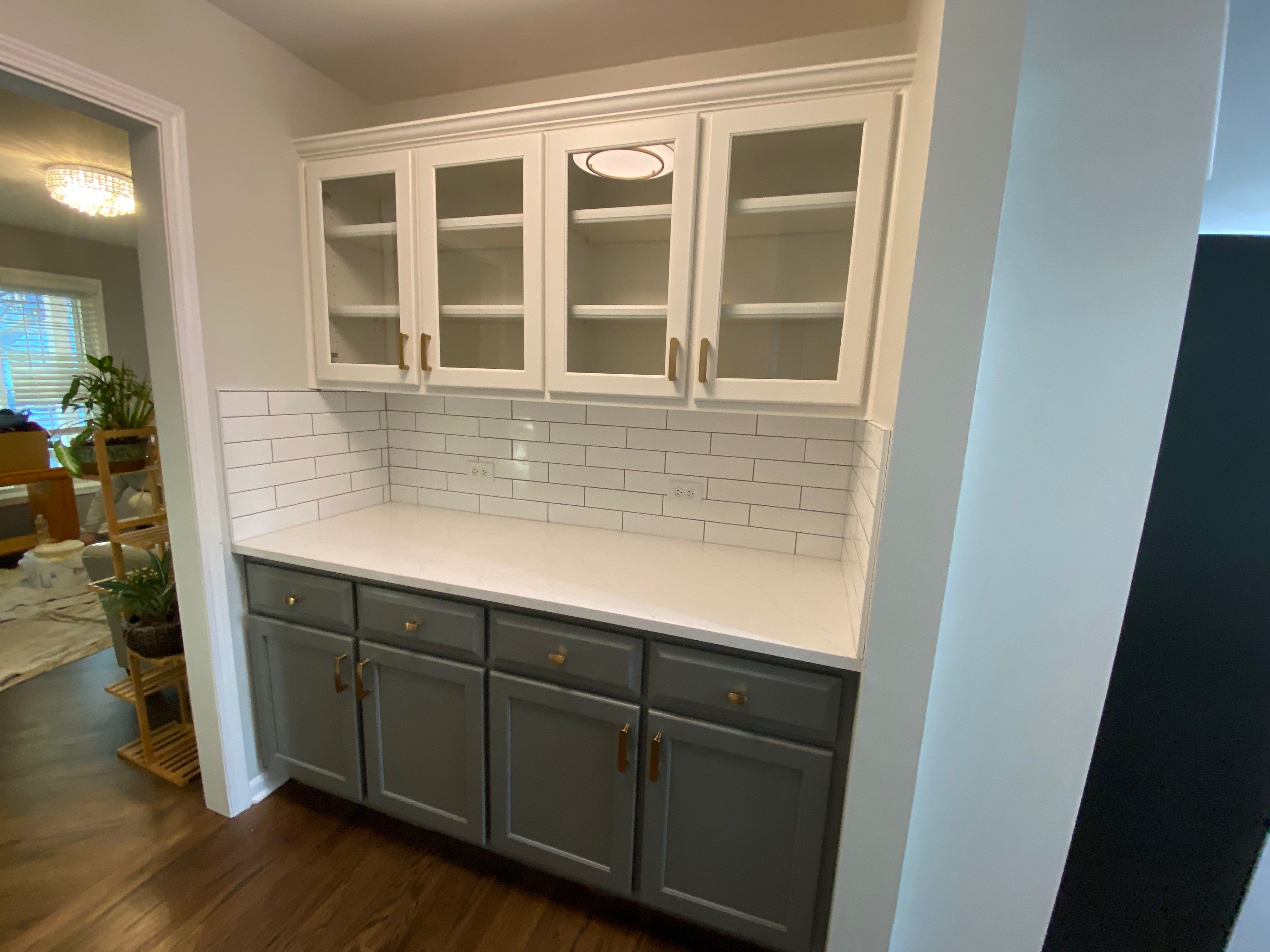 Two-Tone Kitchen Cabinet Painting & Staircase Painting in New Lenox by Powers Painting & Decorating, LLC