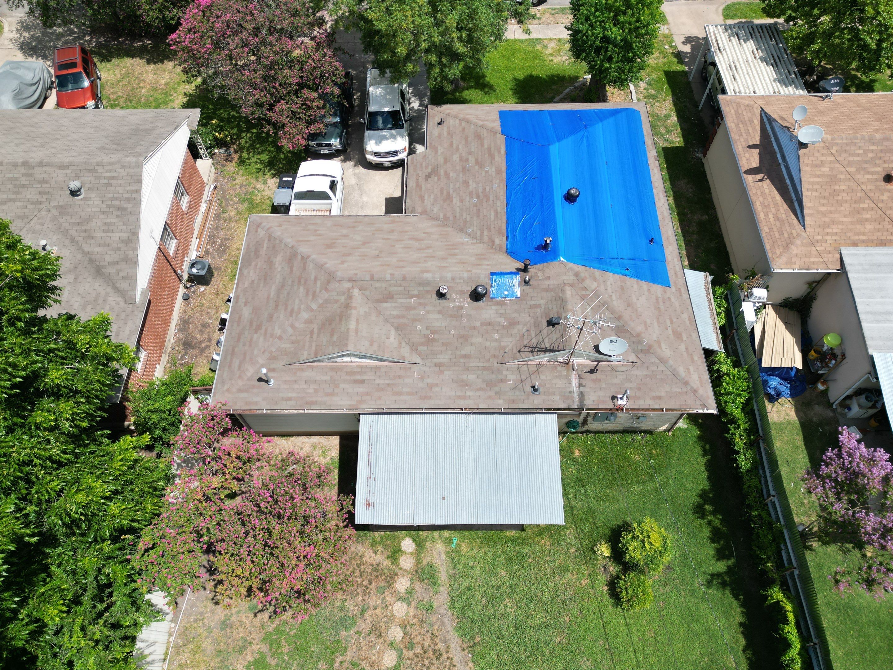 Tarps Dallas  using TARP BLUE by V General Contractors 