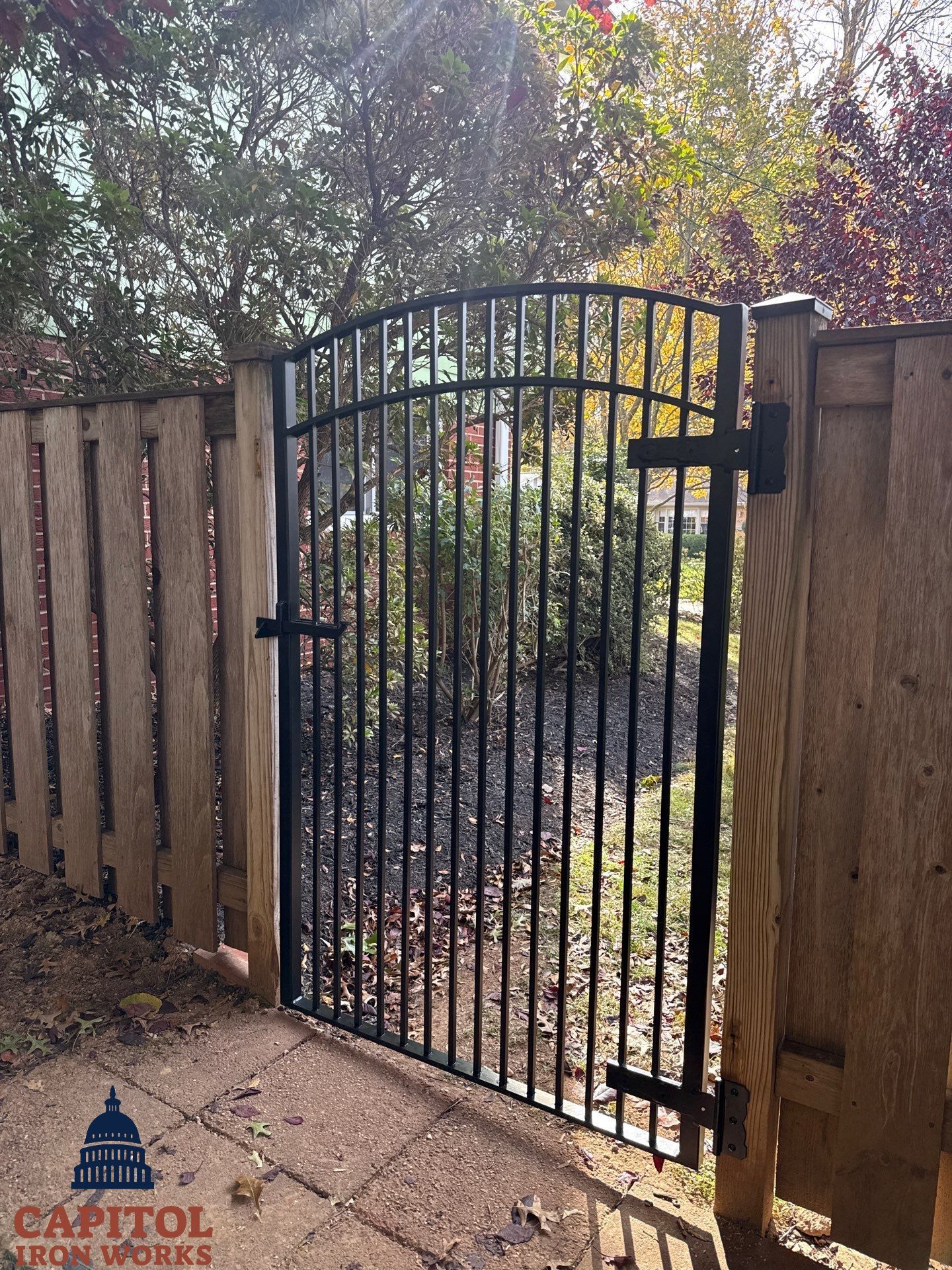 Modern Iron Pedestrian Gates – Leverton Road Residential Project – Rockville, MD by Capitol Iron Works