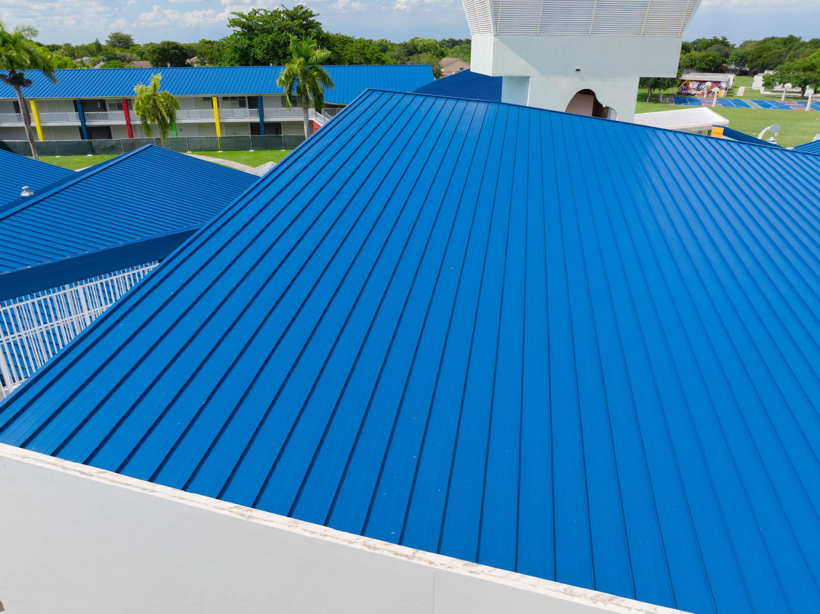 24ga 1.5" Mechanical Seam Slate Blue by Total Roofing System The Metal Roof Experts