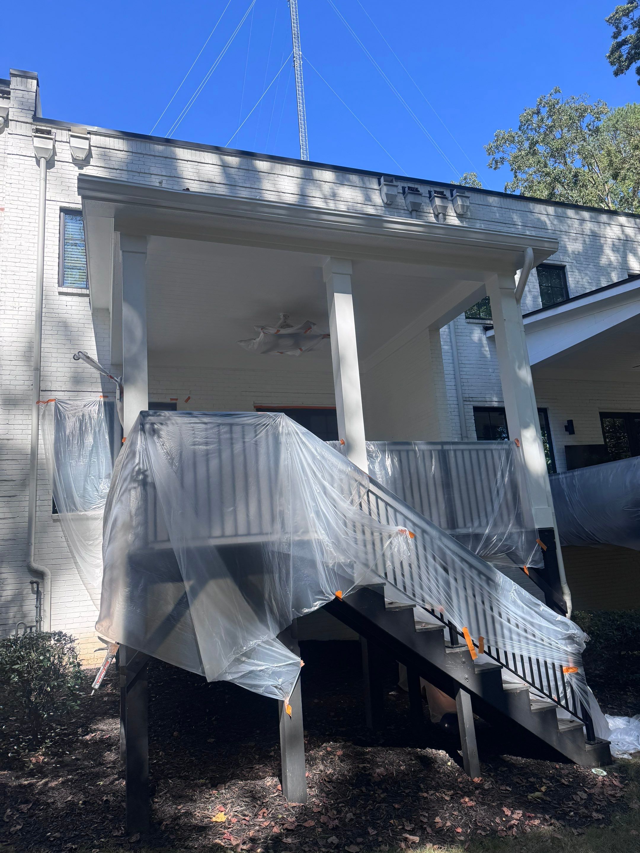 White Masonry Painting and Porch Refinishing in Atlanta by PGP Surface Solutions, LLC