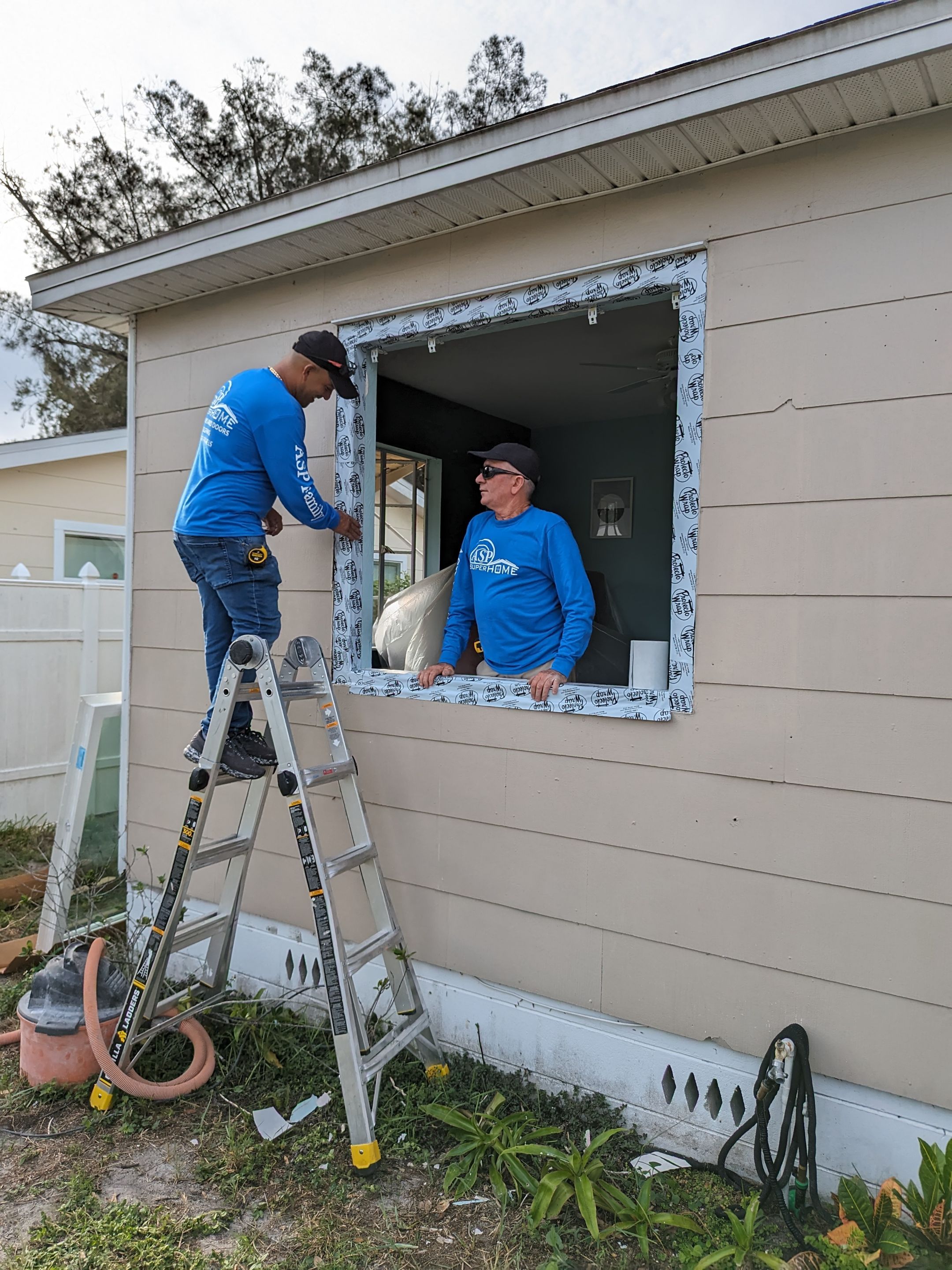 Wood Frame House / Fin Window Install using Vinyl PGT Fin Frame Windows by ASP SuperHome