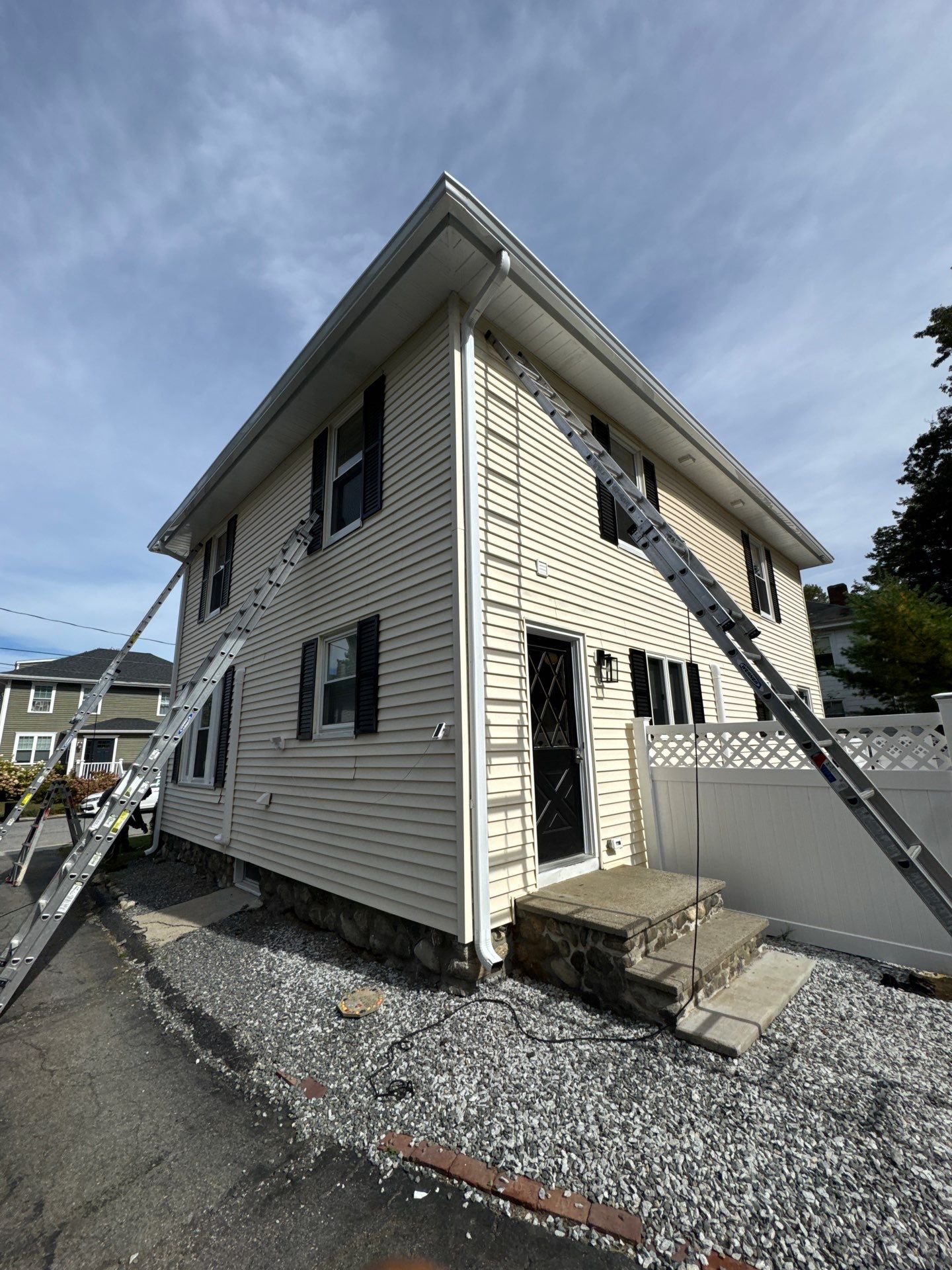 Seamless Gutter Installation with Crown Molding Adjustment | Maynard, MA by Mighty Dog Roofing of Greater Middlesex County
