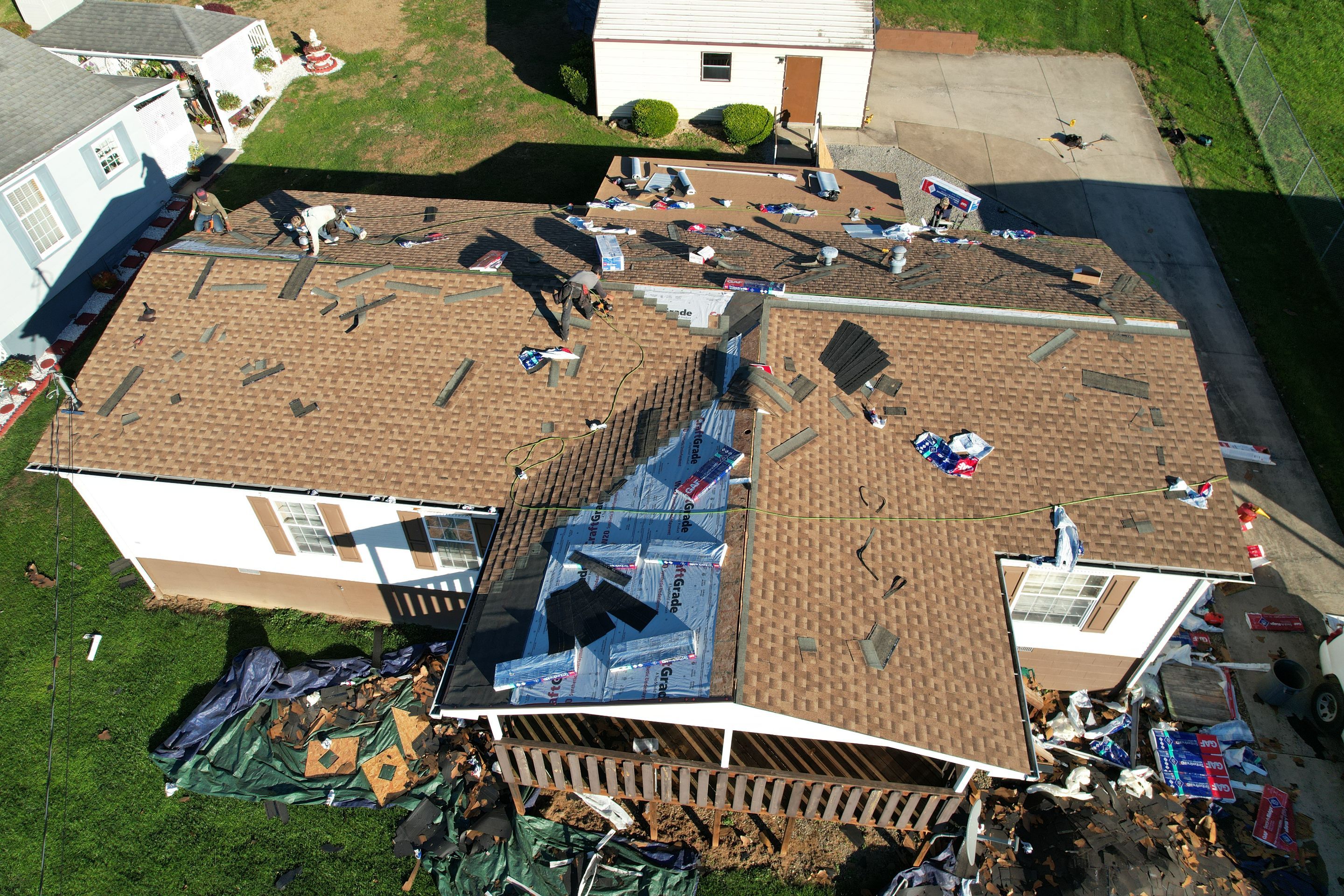Residential Roofing Installation using GAF Timberline HDZ Shakewood by Rainstoppers Roofing