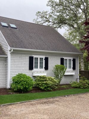 Gutter Installation using 6" Half Round Aluminum Gutter with Radius End Caps