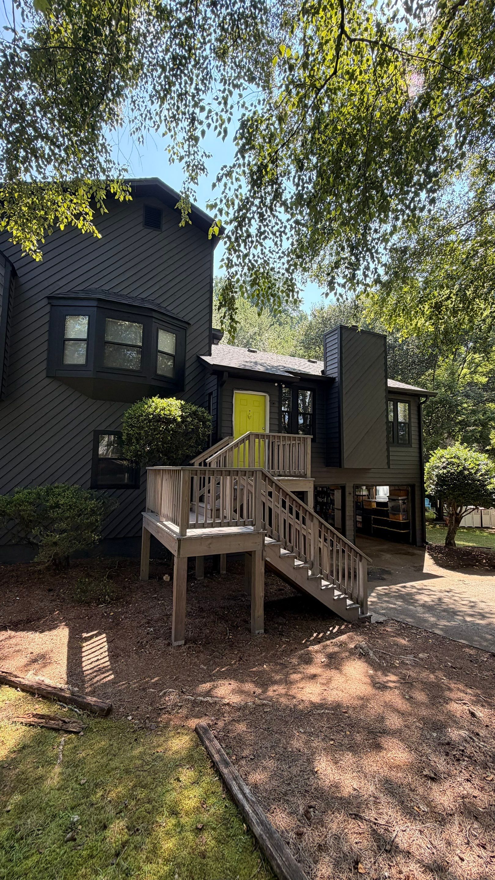 Dark Grey Exterior Painting and Front Door Refresh in Marietta by Swift Home Renovations