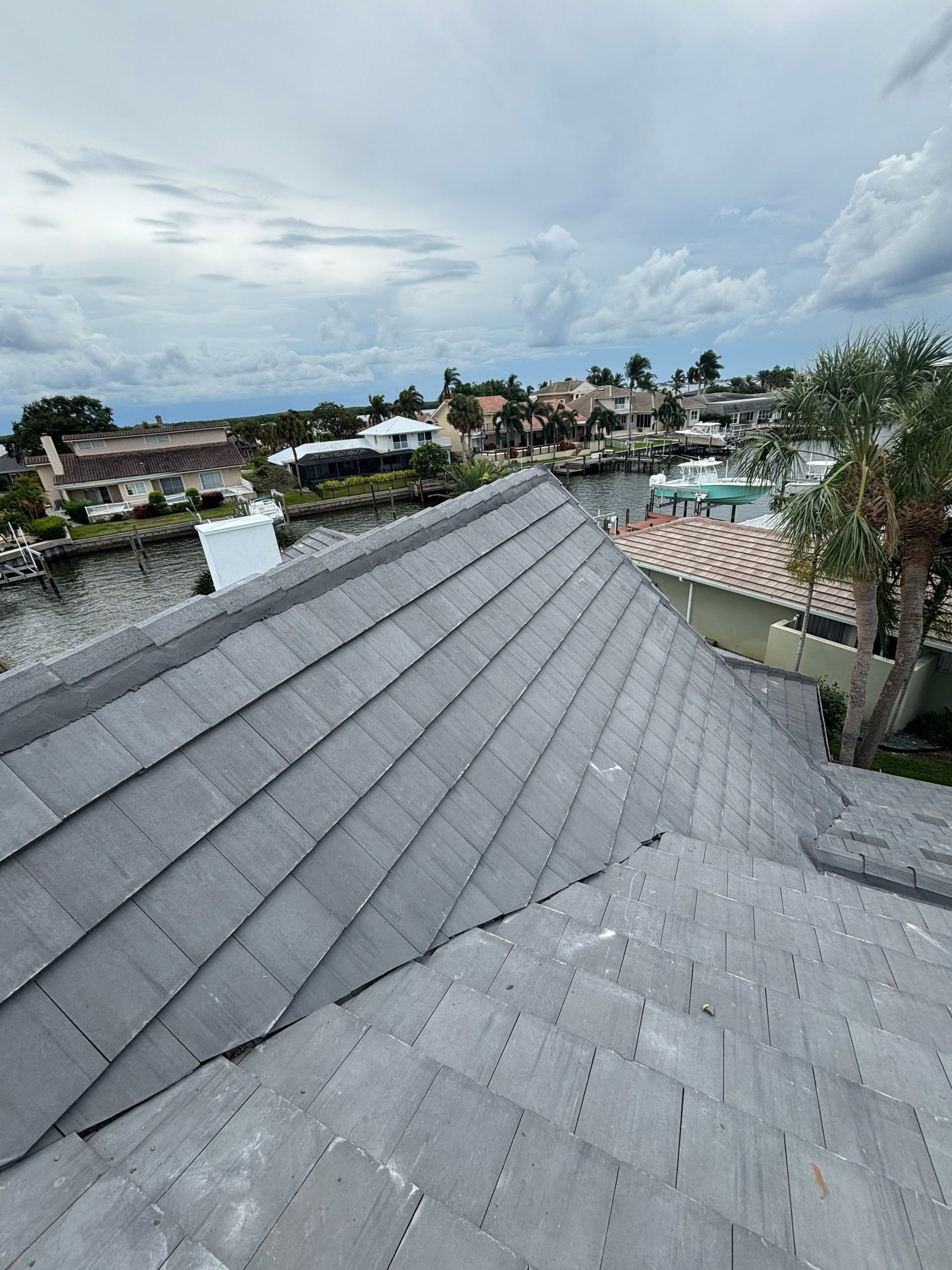Charcoal Gray Concrete Tile by Reimagine Roofing