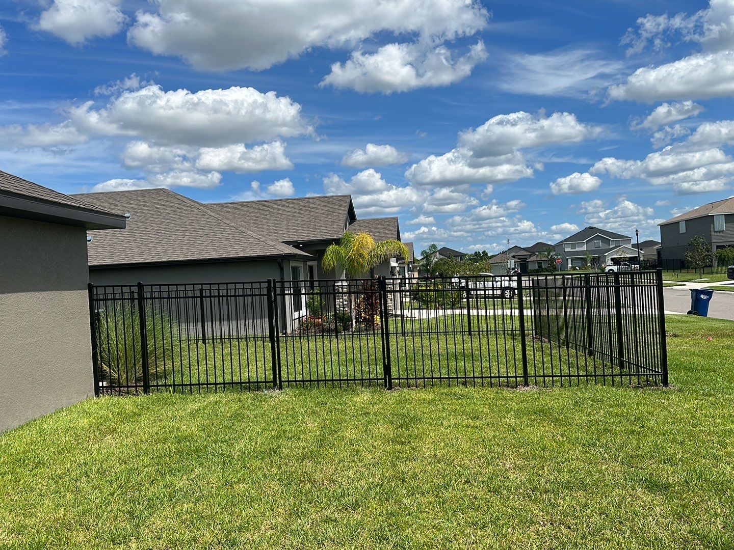 Aluminum Fence Installation using Black 3 Rail Aluminum Fence by Asap fence and gates, LLC