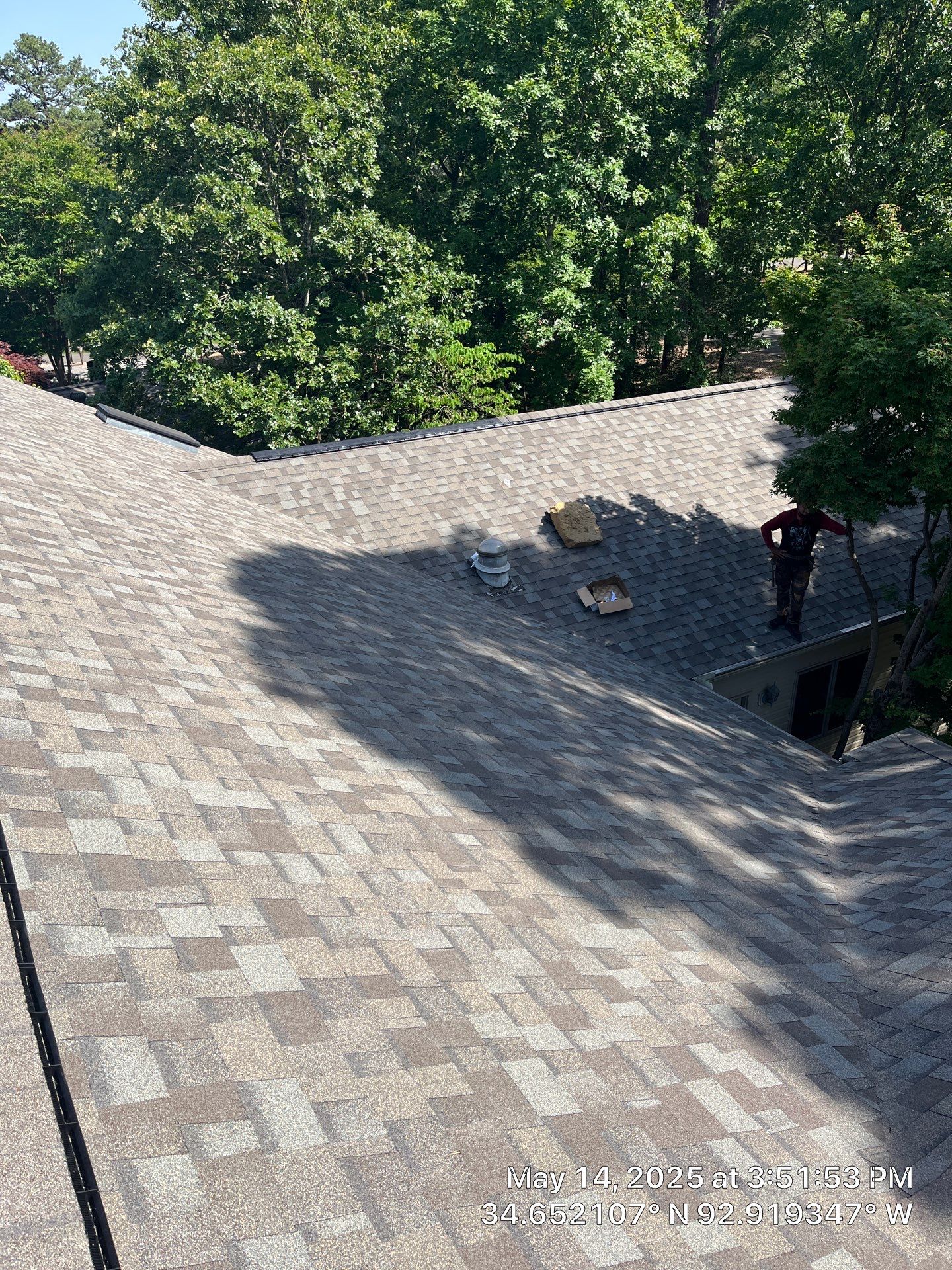 Architectural Shingle Roof Replacement and Skylight Installation in Hot Springs Village by Temple Roofing and Exteriors