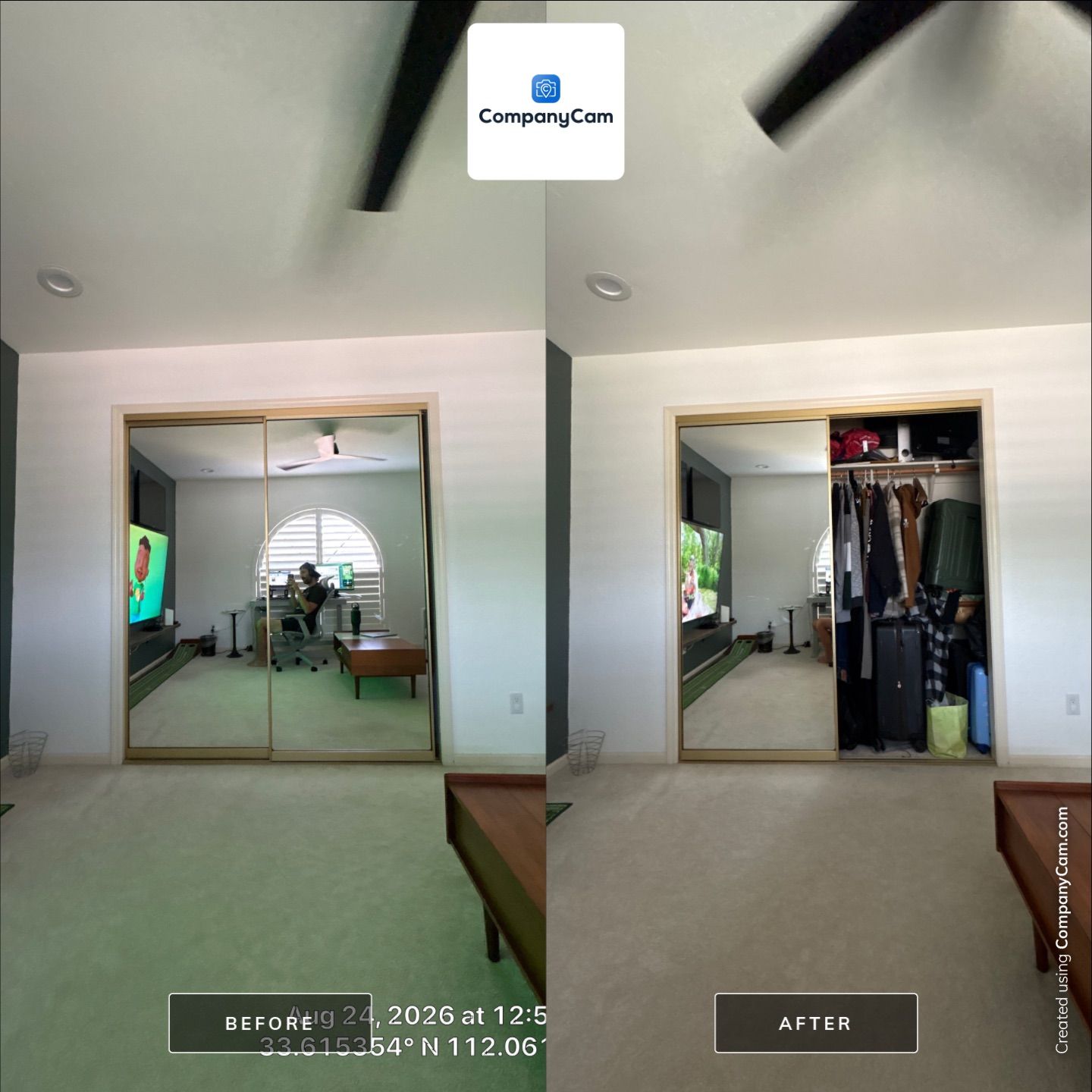 Home Office Renovation Featuring Custom Accent Wall in Phoenix by CompanyCam Sales Demo