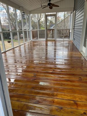Coated deck using wood sealant