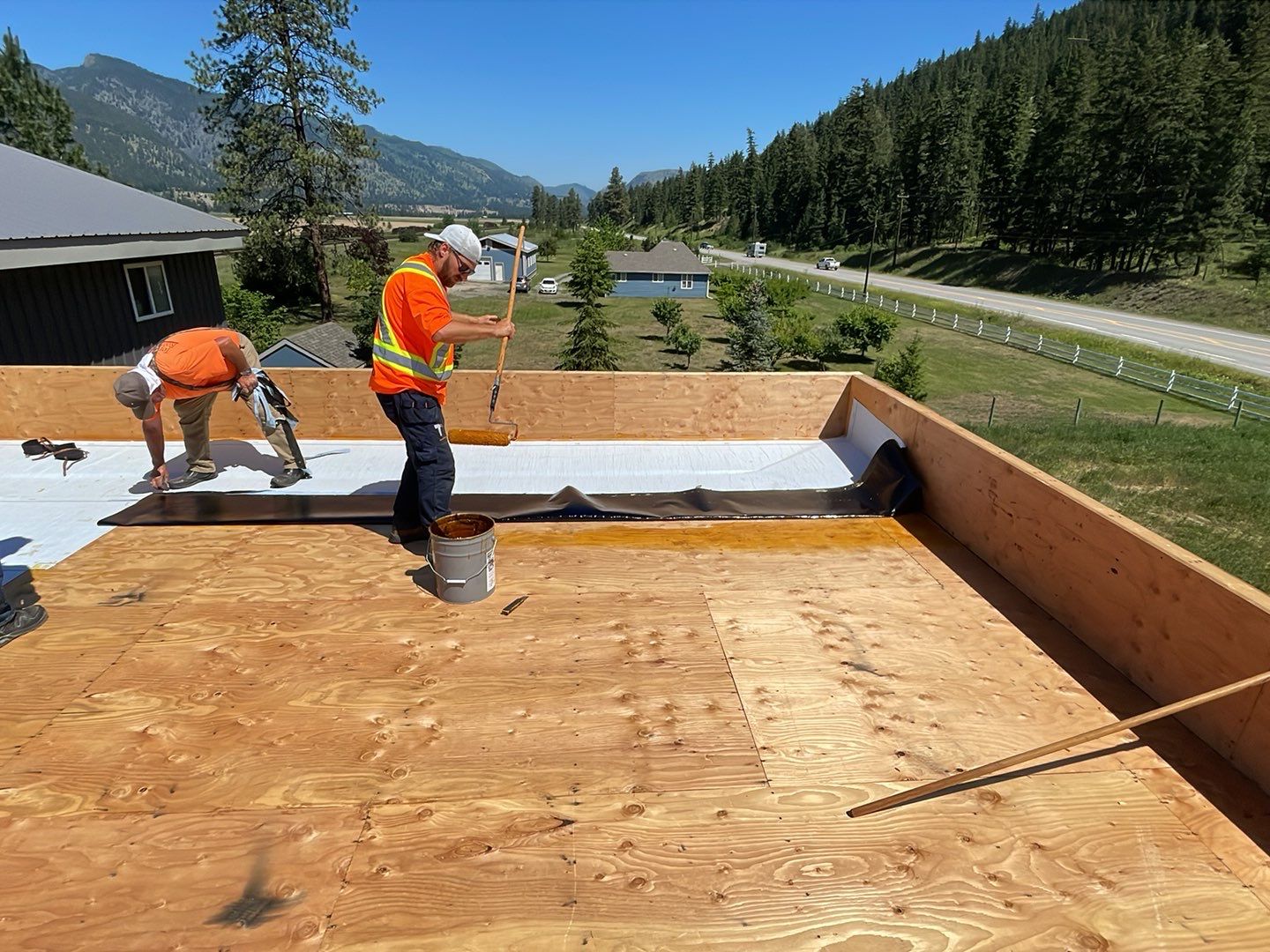 Commercial Roofing Installation using IKO 2ply sbs  by Top Notch Roofing Inc