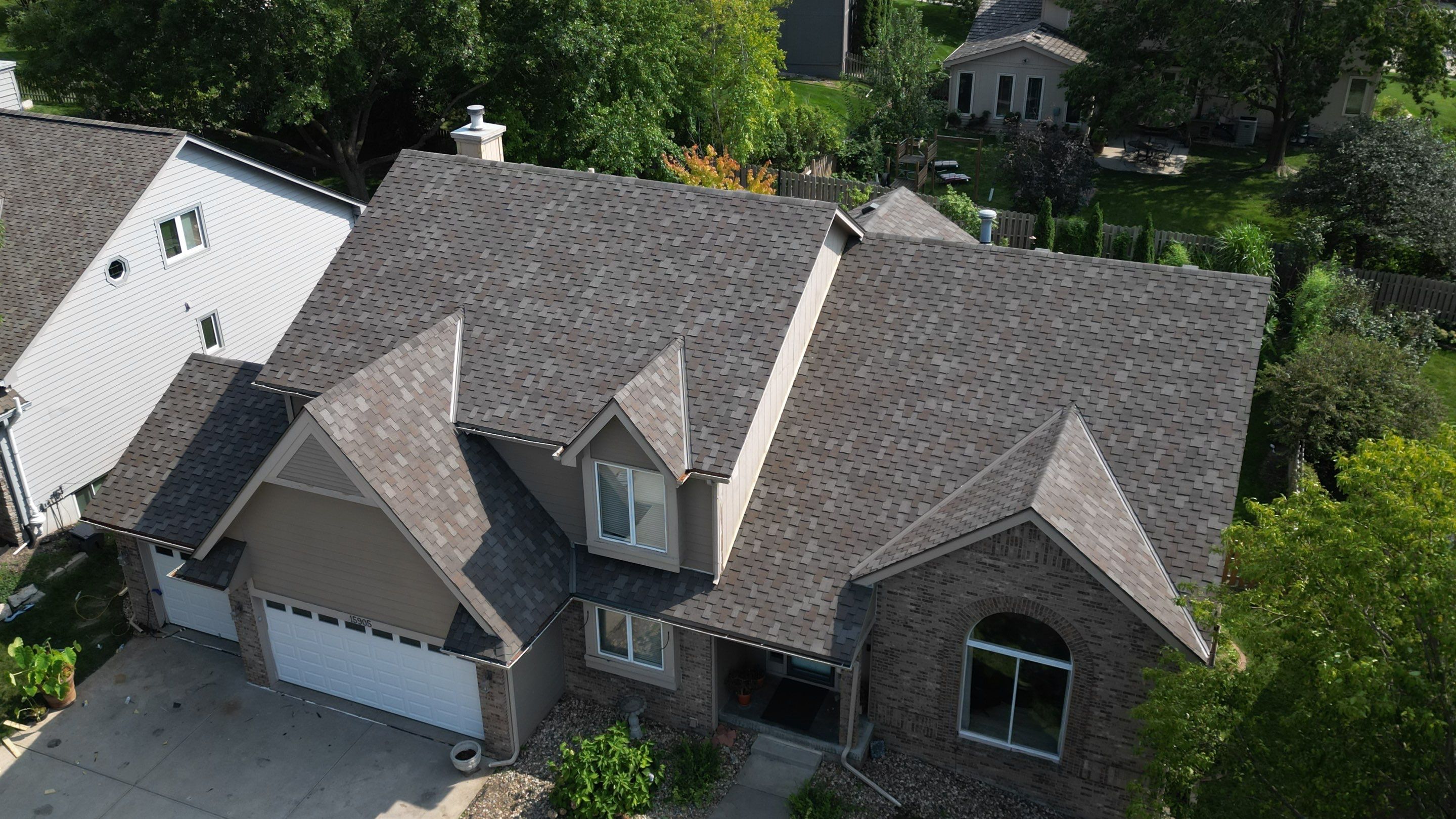 Residential Roofing Installation using IKO ArmourShake in Chalet Wood by Lightning Exteriors