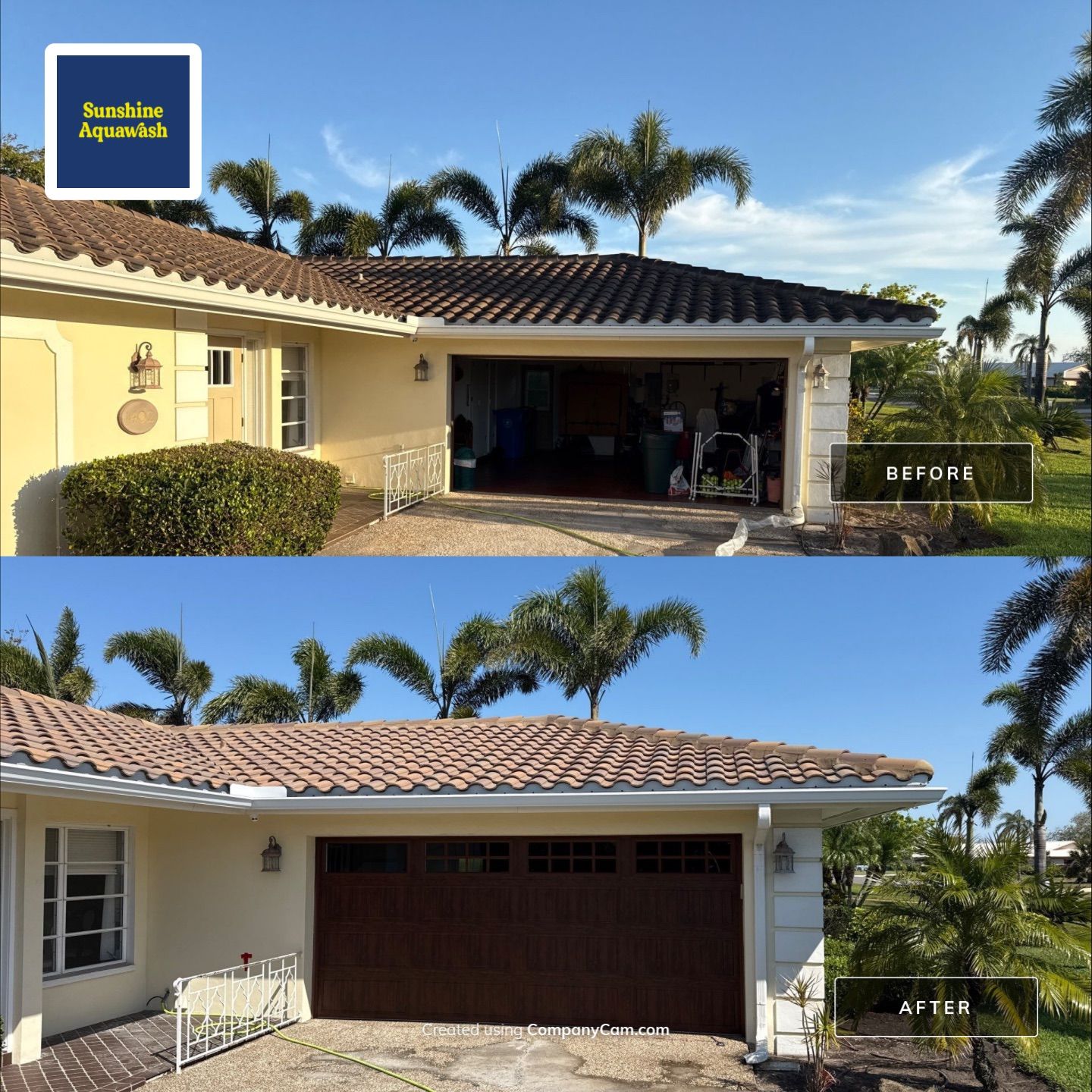 Concrete Tile Roof Cleaning in Village Green – Bradenton, FL | No Walking on Tiles! by Sunshine AquaWash