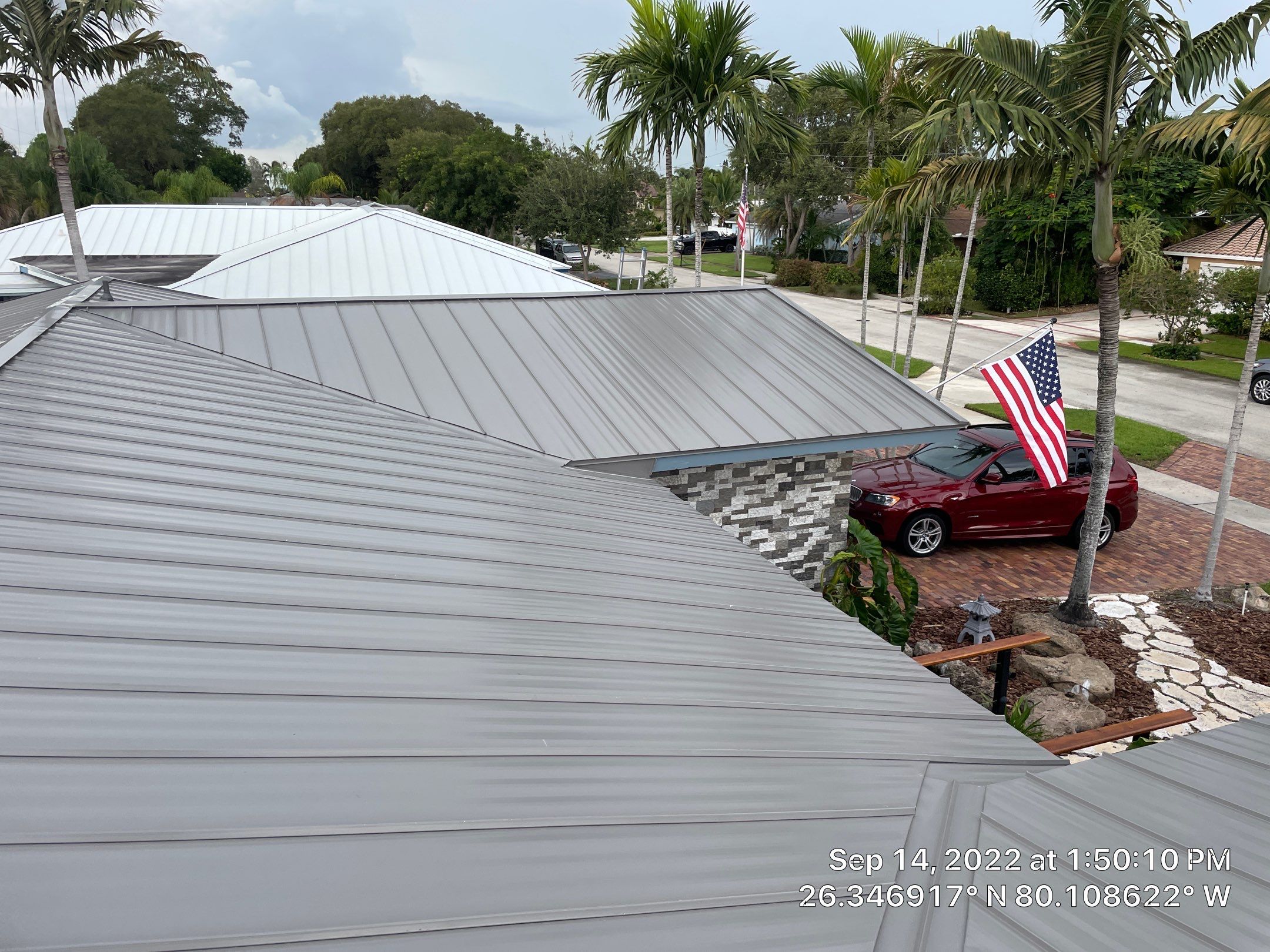 Residential Roofing Installation using 1" Nail strip metal roof by BLUES BROTHERS ROOFING