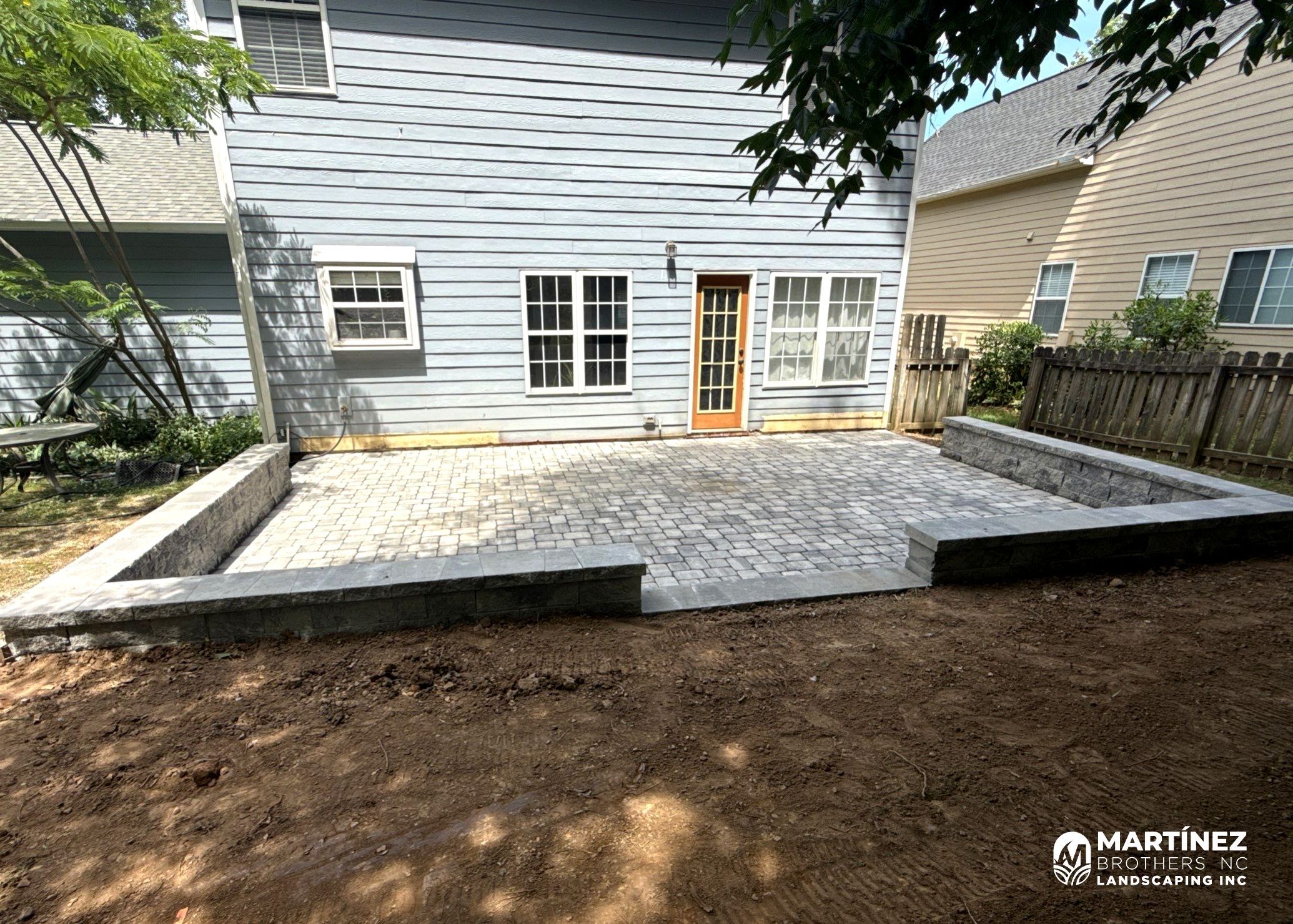 Paver patio with drainage in Durham by Martinez Brother’s Nc Landscaping Inc