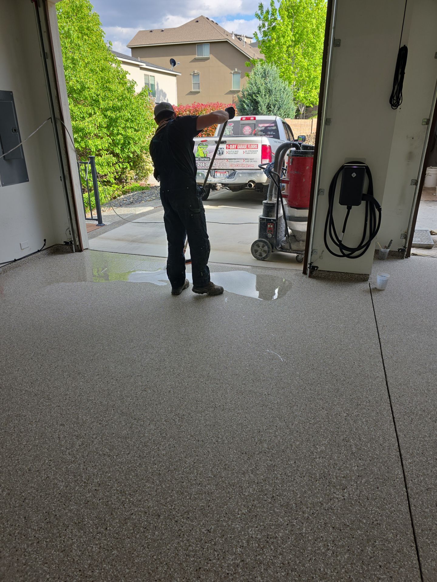 Pebble Beach Flake Garage Floor Coating in Richland by Croc Coatings, LLC