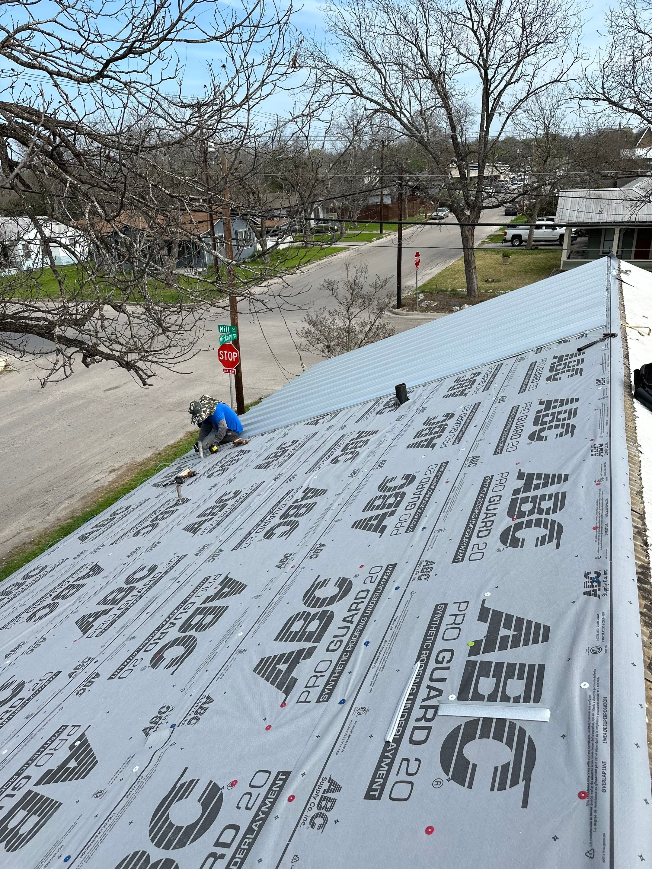 Residential Metal Roof Installation using McElroy Metal by Premier Roofing and Contracting