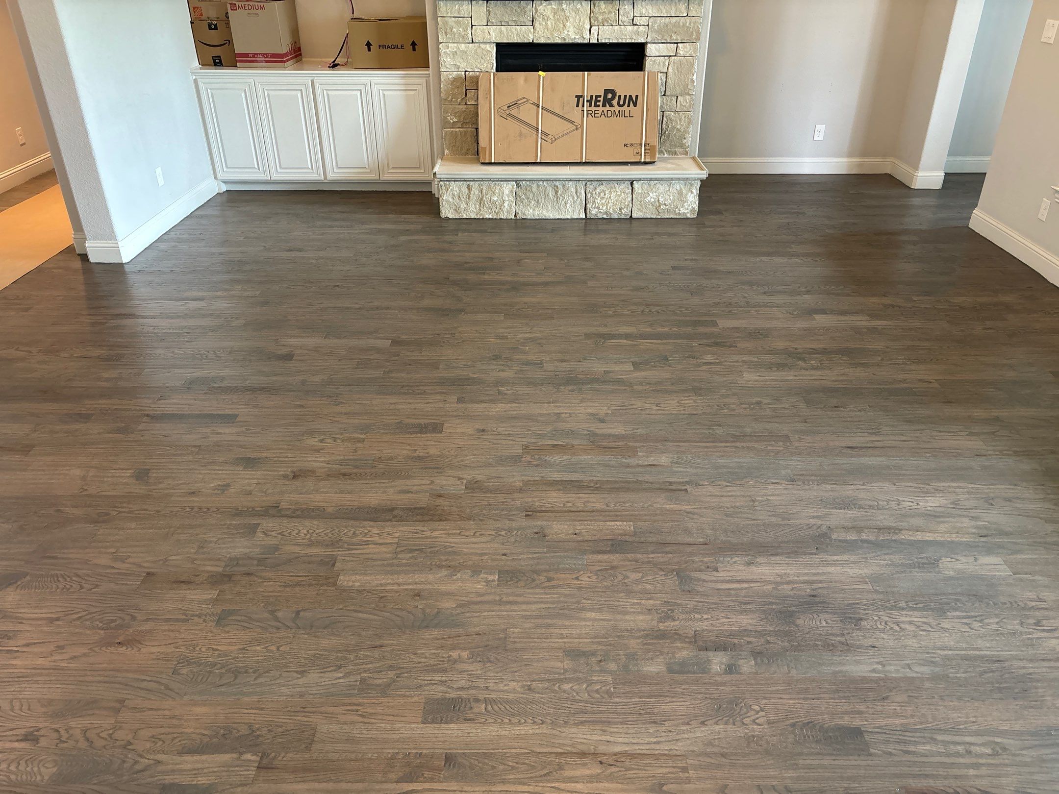 Refinish from Brown to Warm Gray by Bernard Hardwood Floors