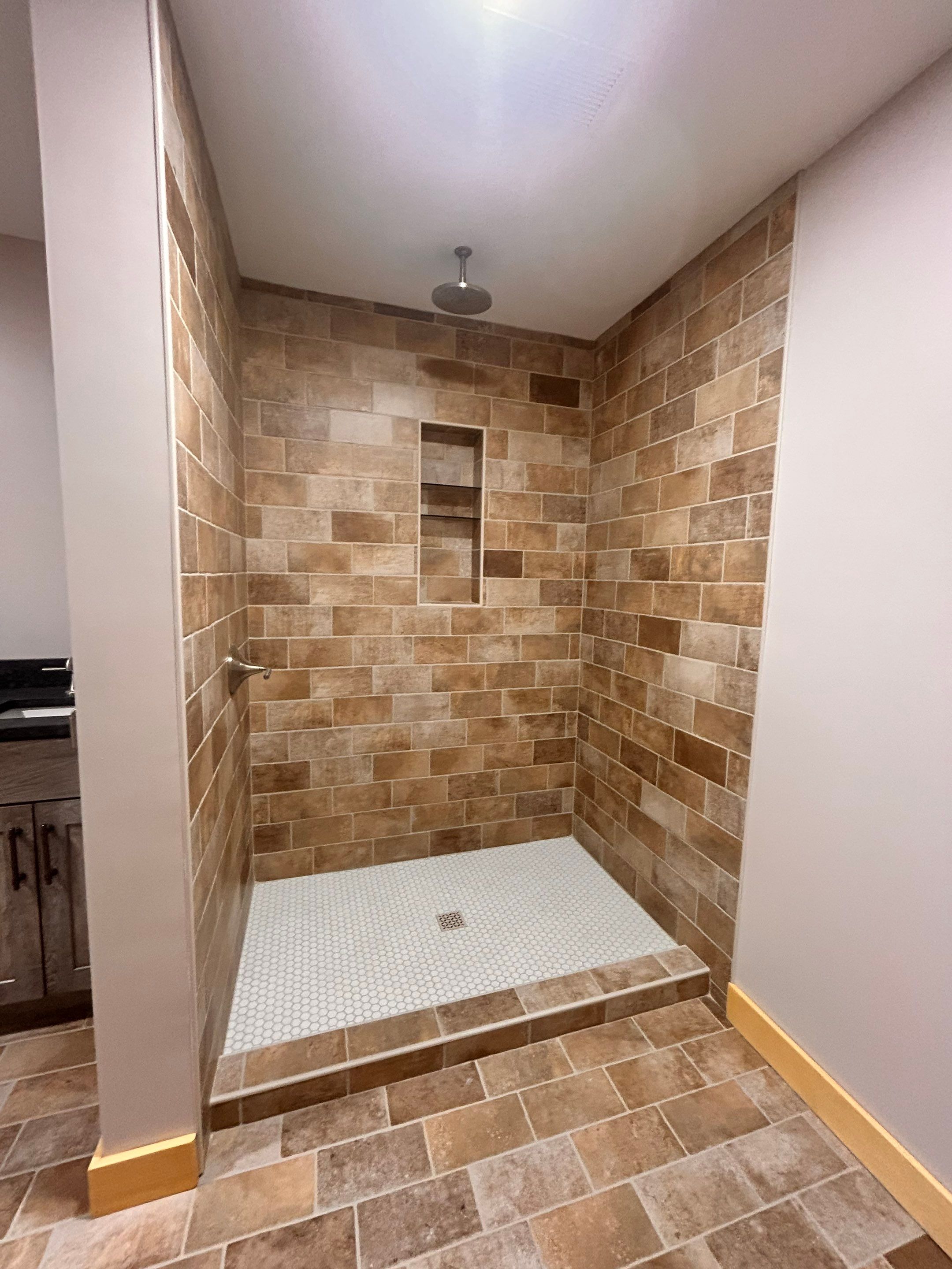 Bathroom Remodel using Tempered Shower Glass by Cheshire Glass Company