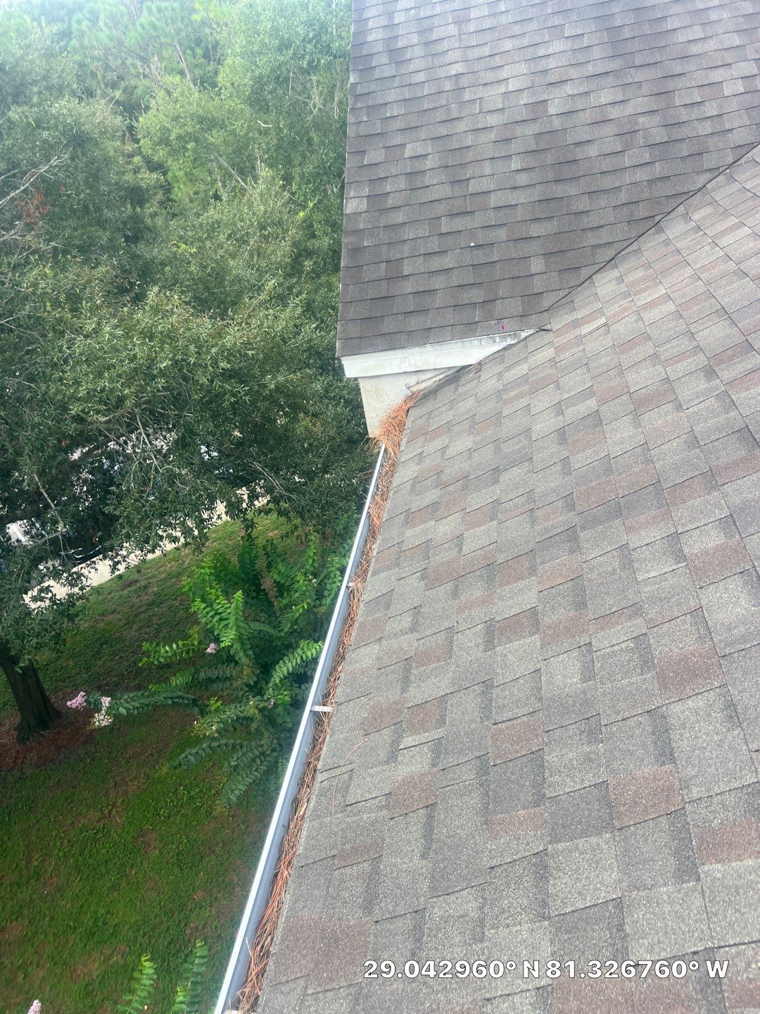 HOA gutter cleaning before photo