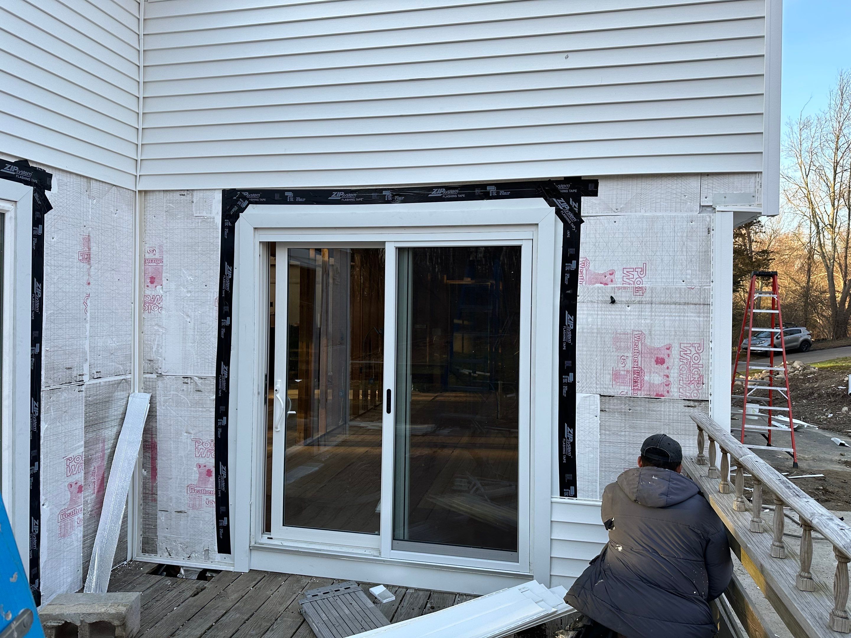 Residential Roofing Installation using Owens Corning TruDefinition Duration AR - Estate Gray & White Double 4 Siding by A Plus Exterior