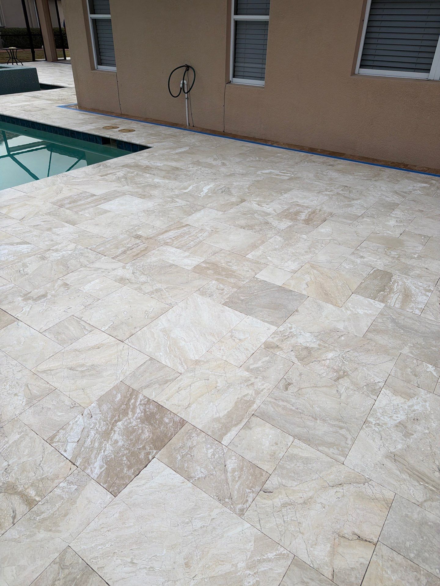 Travertine Paver Sealing Project in Sun City Center by Supreme Paver Experts
