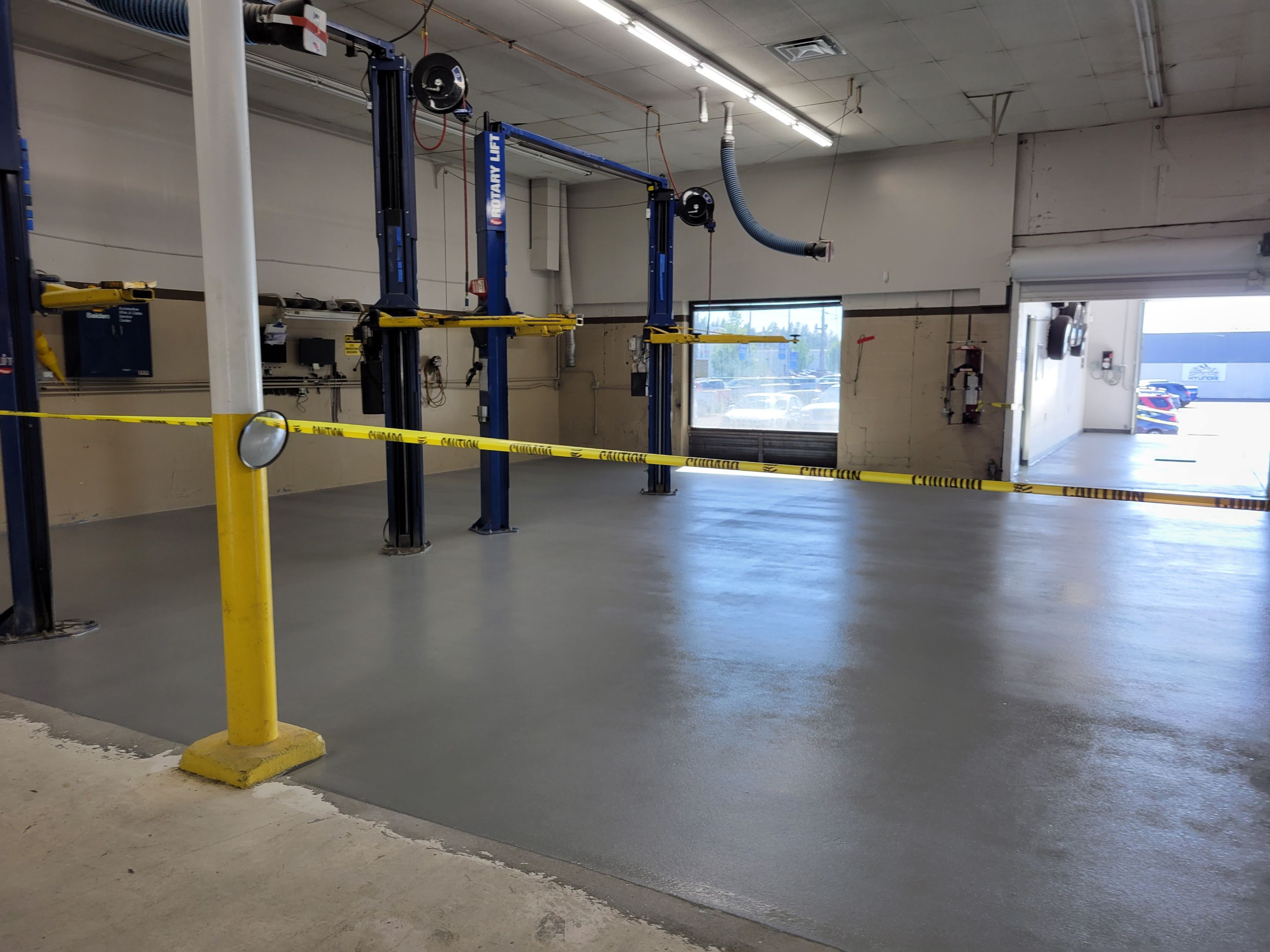 Commercial Floor Transformation using Penntek Shop Floor System by Croc Coatings, LLC