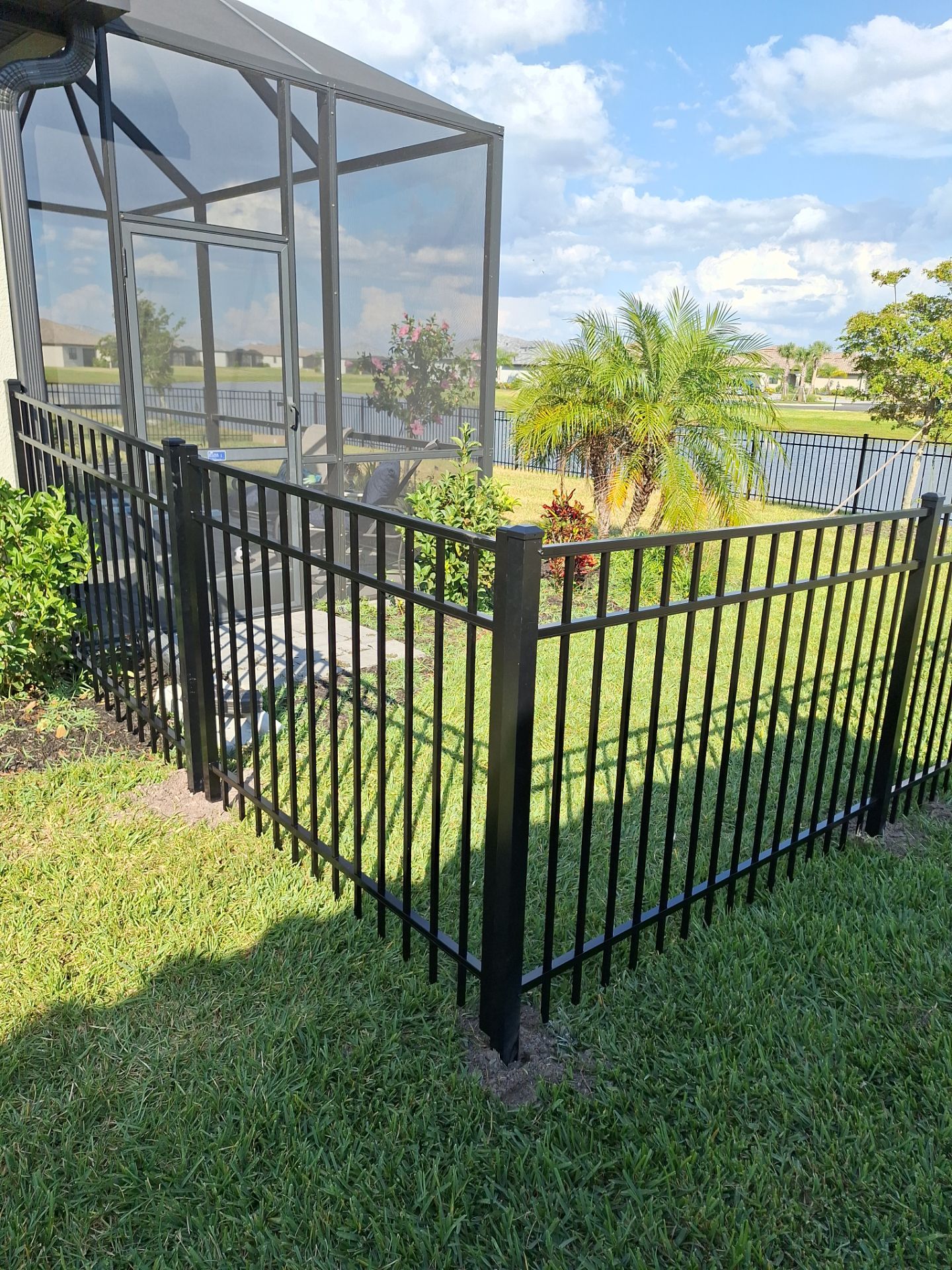 Aluminum Fence Installation using Black 3 Rail Aluminum Fence by Asap fence and gates, LLC