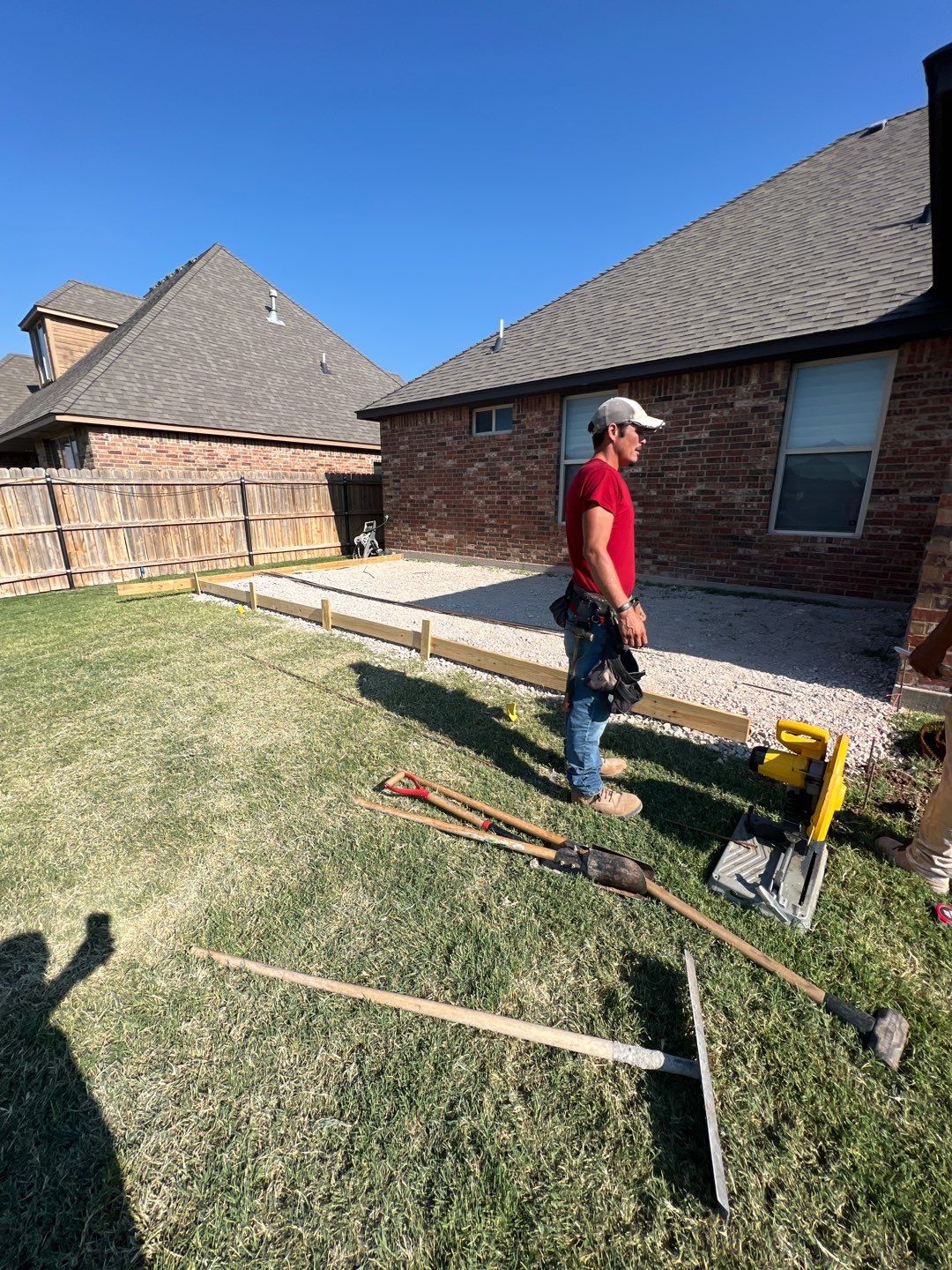 Concrete slab with Pergola by Clays Services Inc