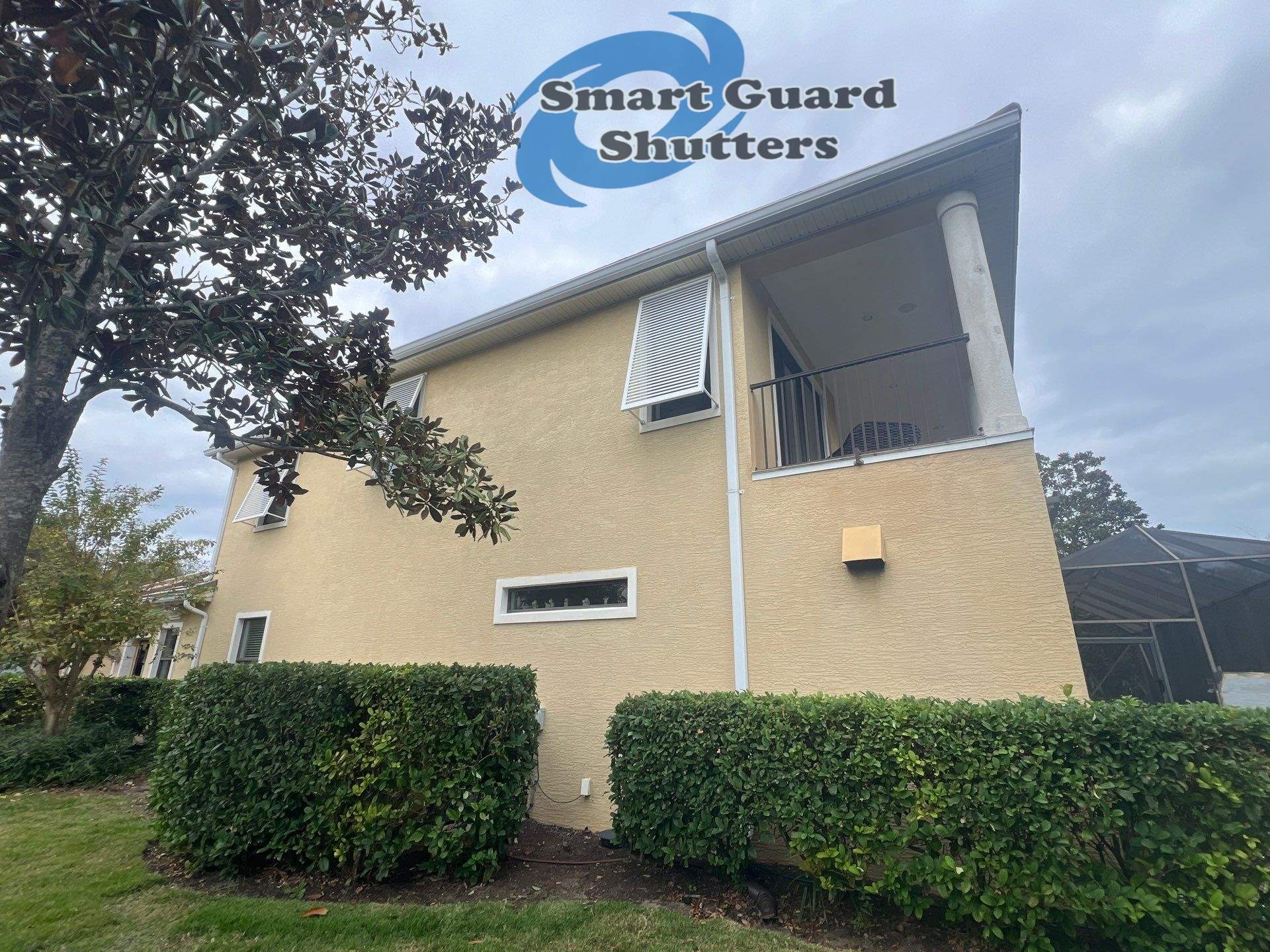 Decorative Bahamas in Traffic White  by Smart Guard Shutters