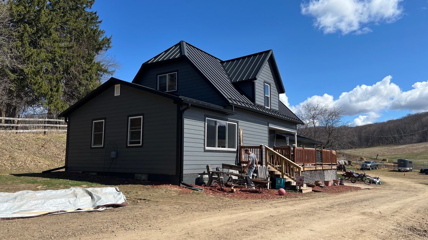  Stunning Home Exterior Makeover | Metal Roofing & LP Smart Siding by Total Restoration Services by LeFever Roofing LLC