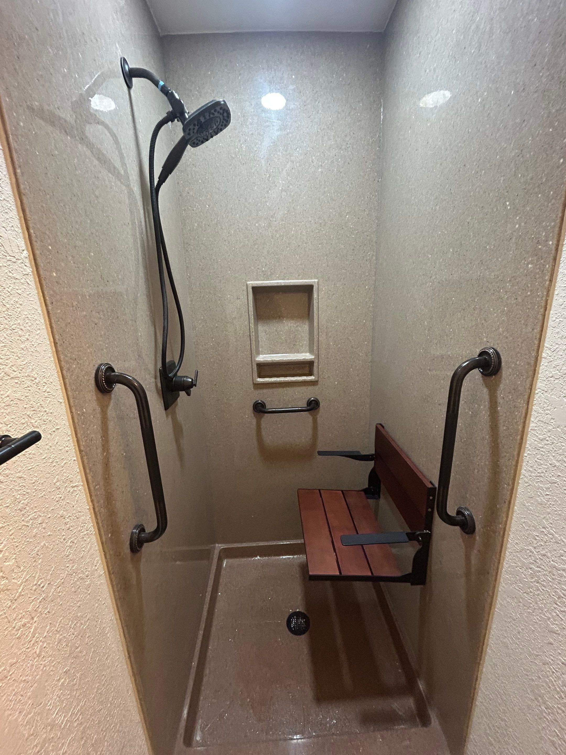 Shower Addition to Powder Room  by Center Point Renovations