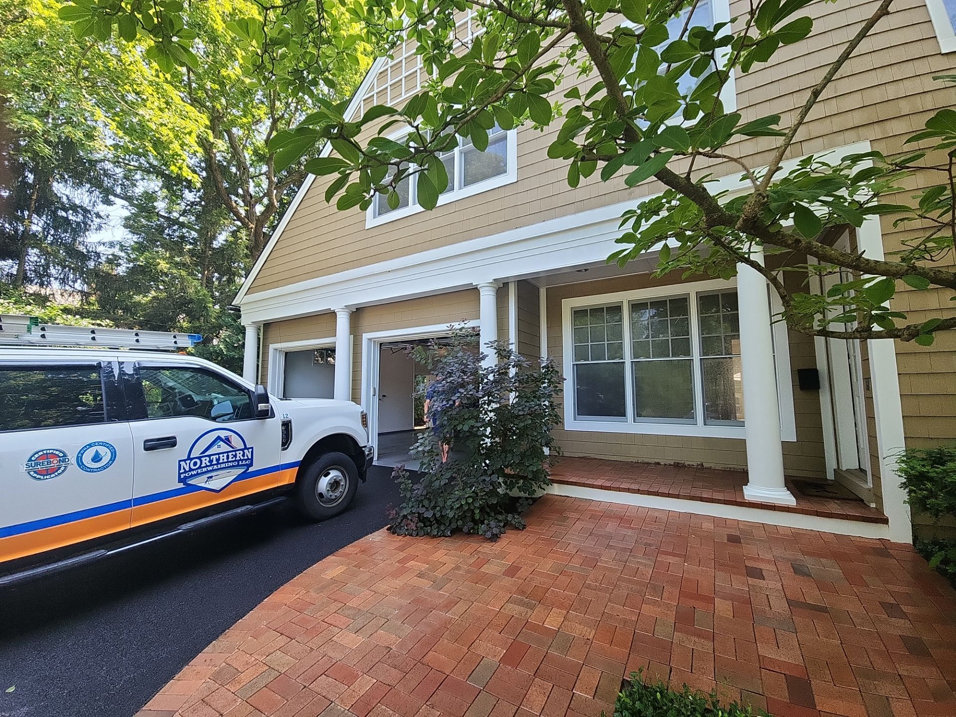 Highland Park brick cleaning by Northern Power Washing LLC.