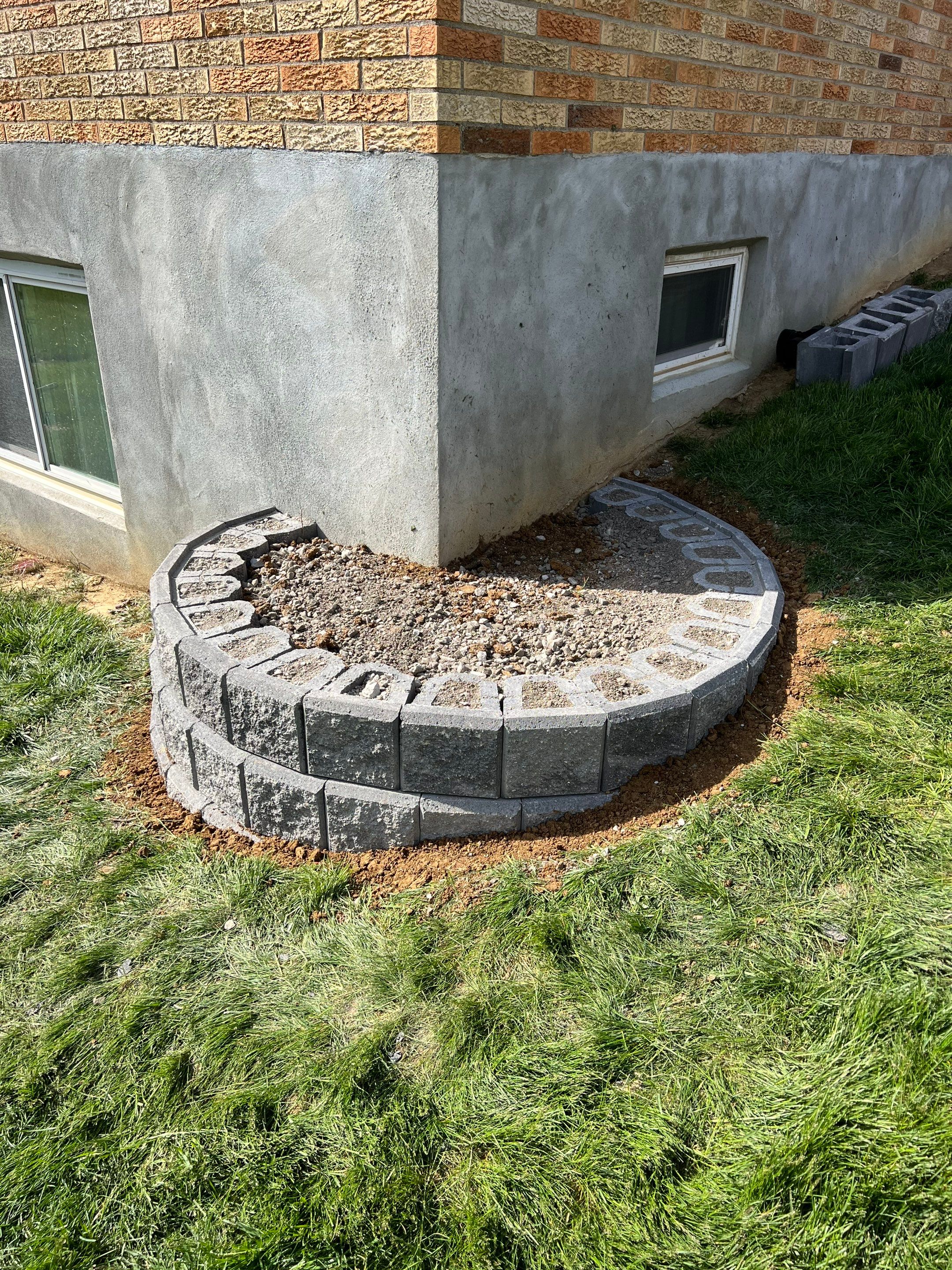 Wall Installation and Gravel Bed Creation by Reisenberg’s Lawn & Landscape, LLC