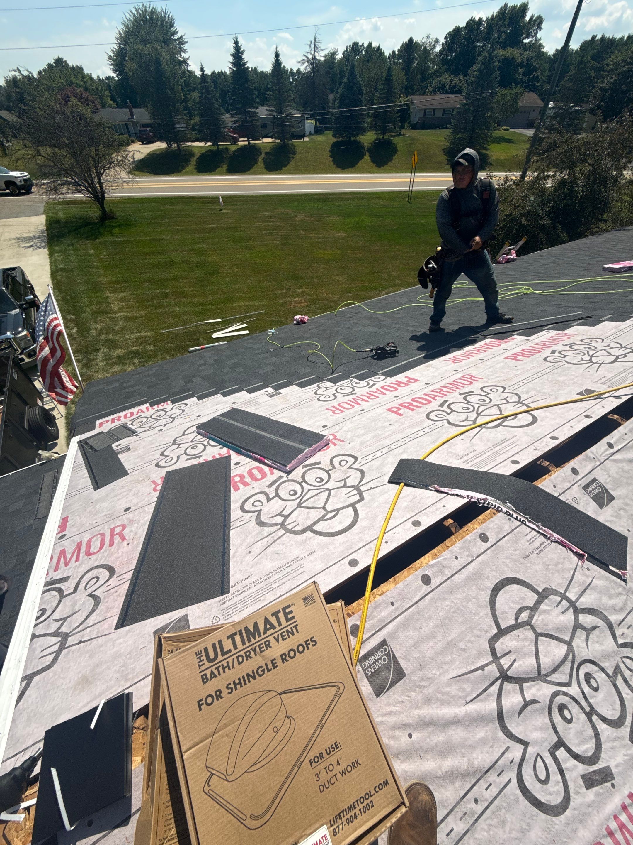 Roof Replacement using Owens Corning Onyx Black by 180 Contractors