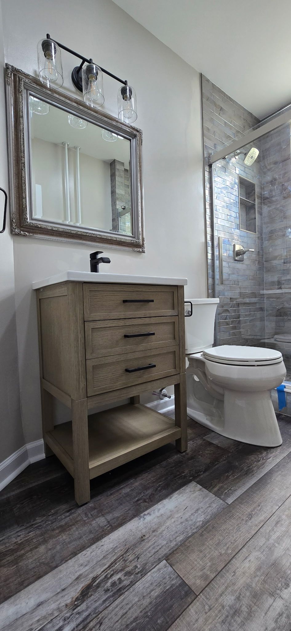 Warm Contemporary Full Bathroom Remodel - Gwynn Oak, MD by Remodel Now