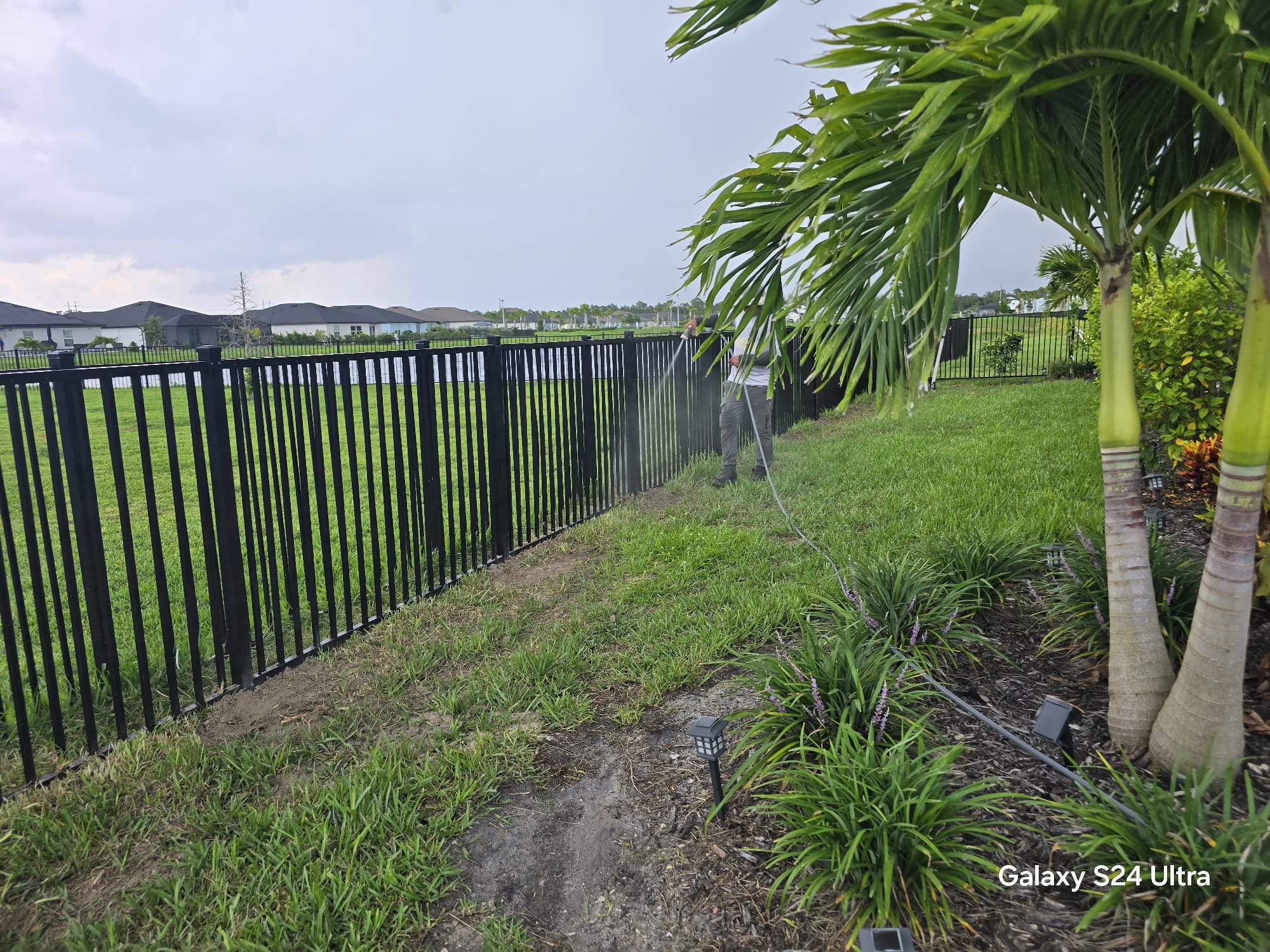 Black Aluminum Picket Fence Installation in North Fort Myers by True Fence LLC