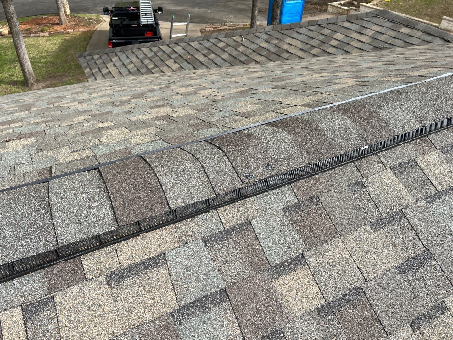 Winter storm 2023 with tree damage by Oakwood Roofing and Construction, LLC