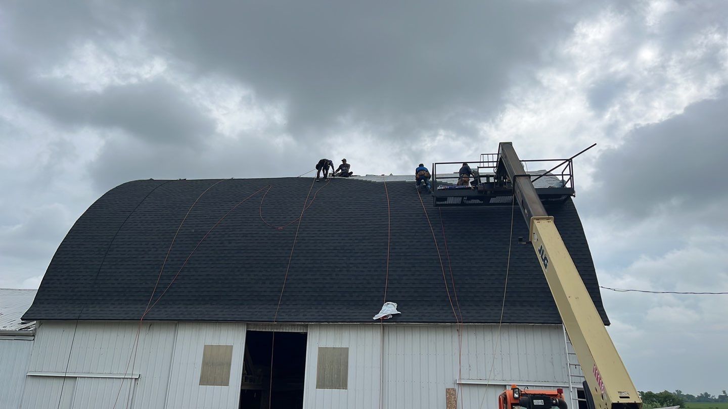 Barn Roofing Installation using GAF Timberline HDZ Charcoal by Nitro Roofing and Construction
