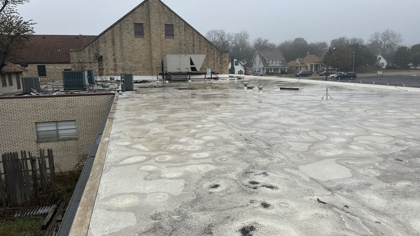 Commercial TPO Roof Replacement in Ardmore for McLish Church by BANA Roofing and Solar Supply
